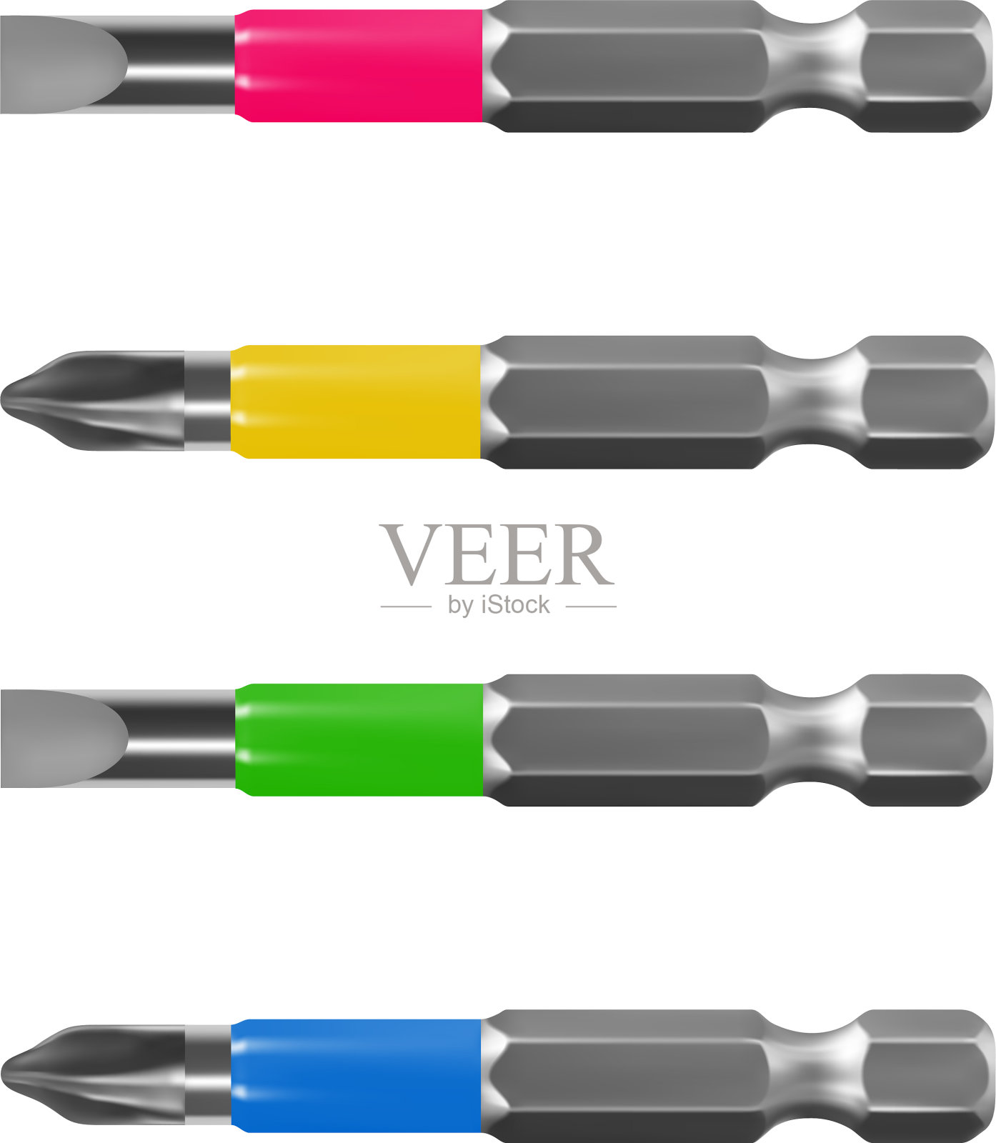 电钻或无绳螺丝刀的钻头插画图片素材