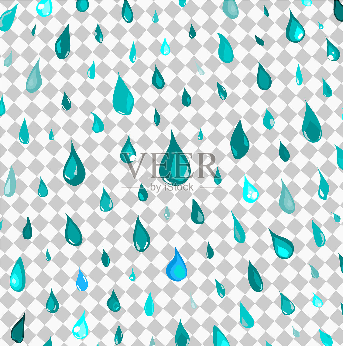 孤立的雨滴或蒸汽骤雨落下插画图片素材