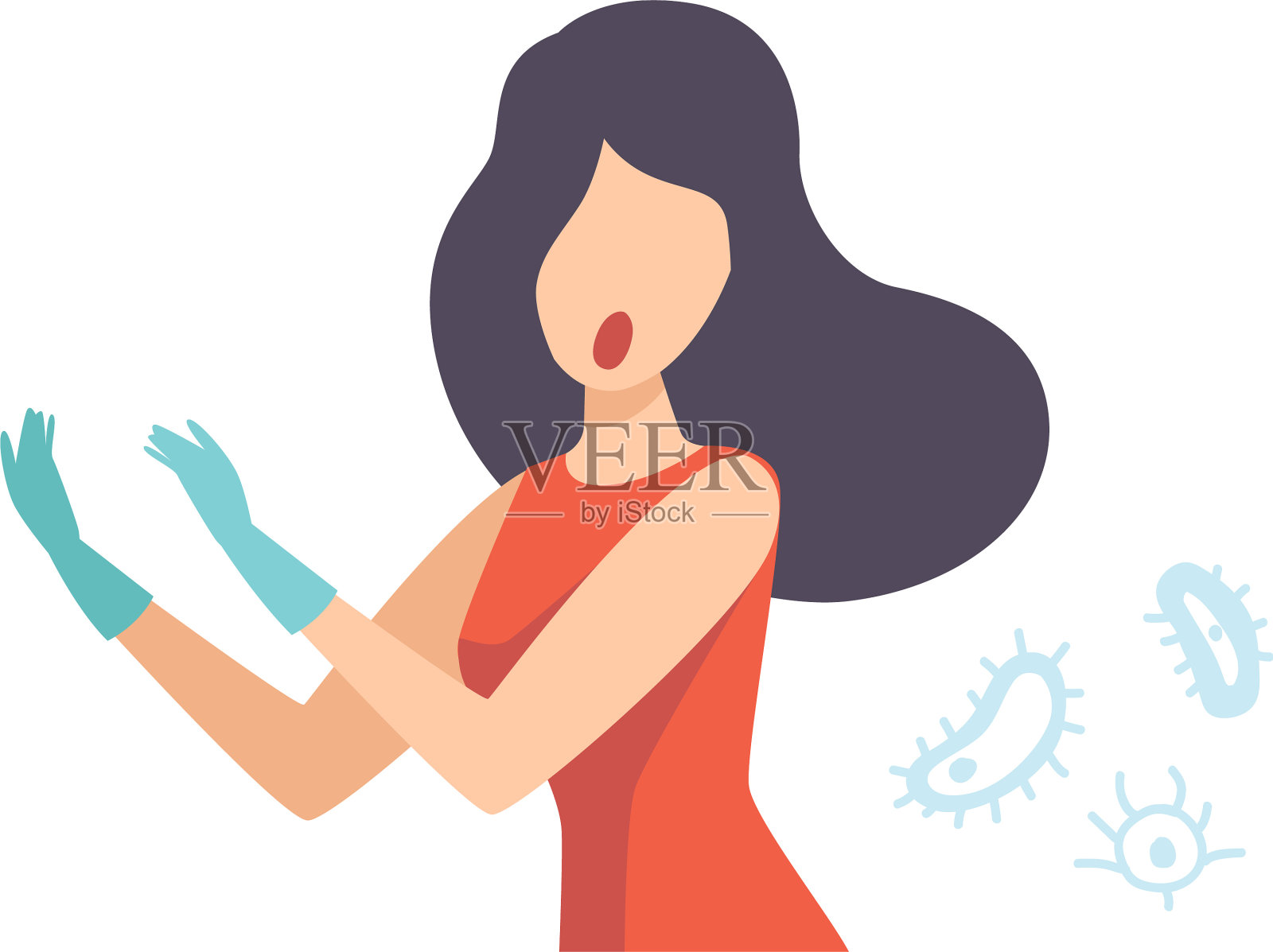 患有心理恐惧症的年轻女子设计元素图片