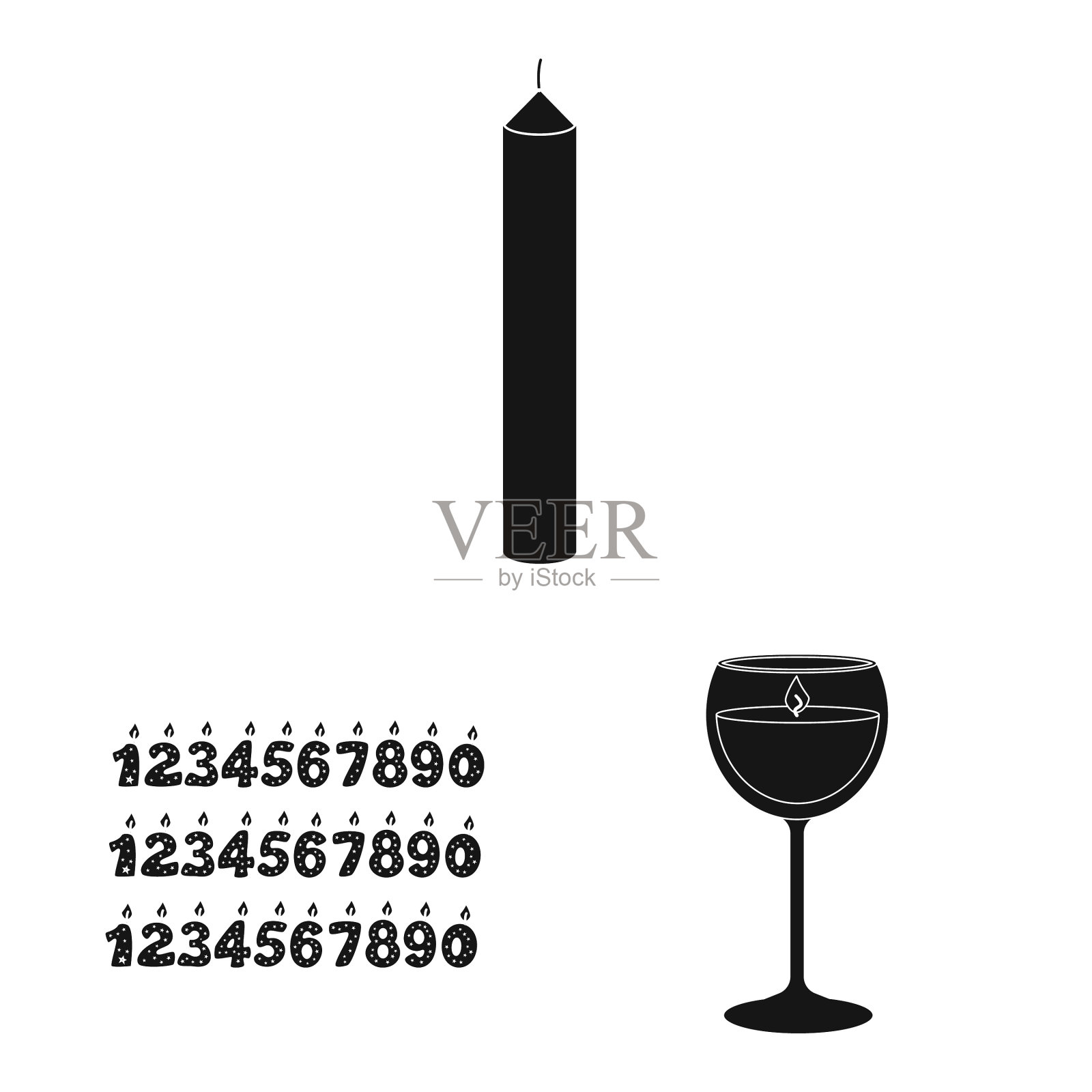 设计烛光和装饰图标插画图片素材