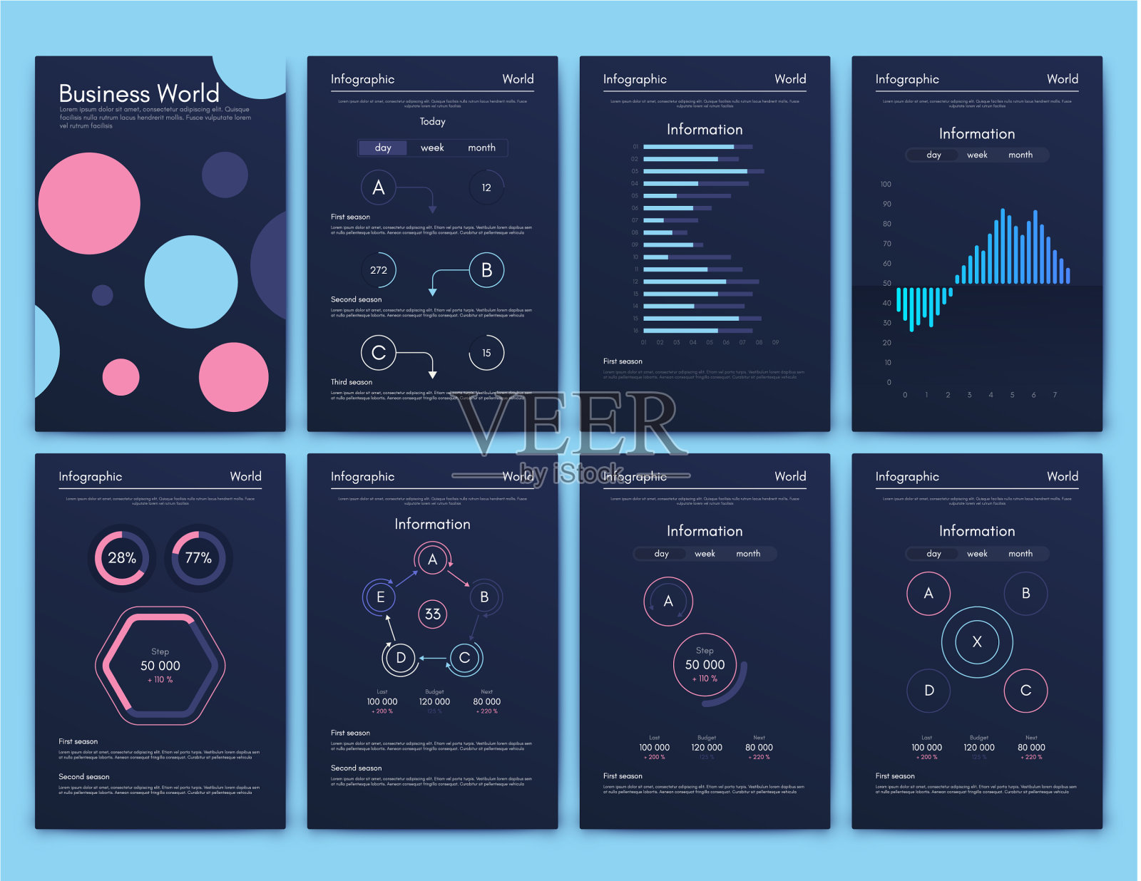 现代信息图表概念业务设计模板素材