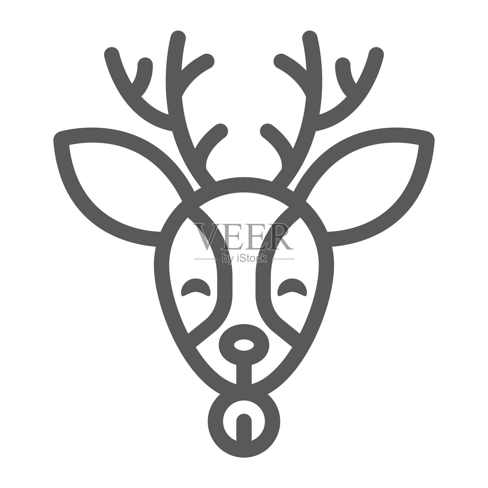 圣诞鹿线象征圣诞和驼鹿设计元素图片