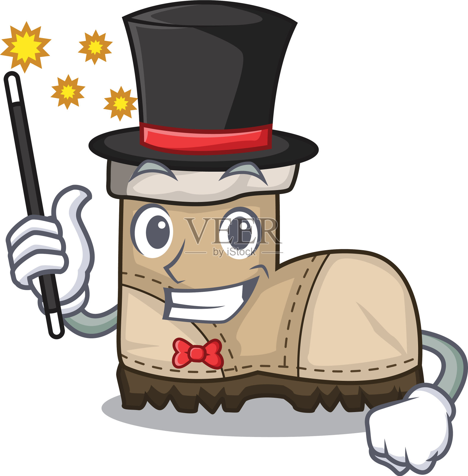 魔术师一双工作靴的形状卡通插画图片素材