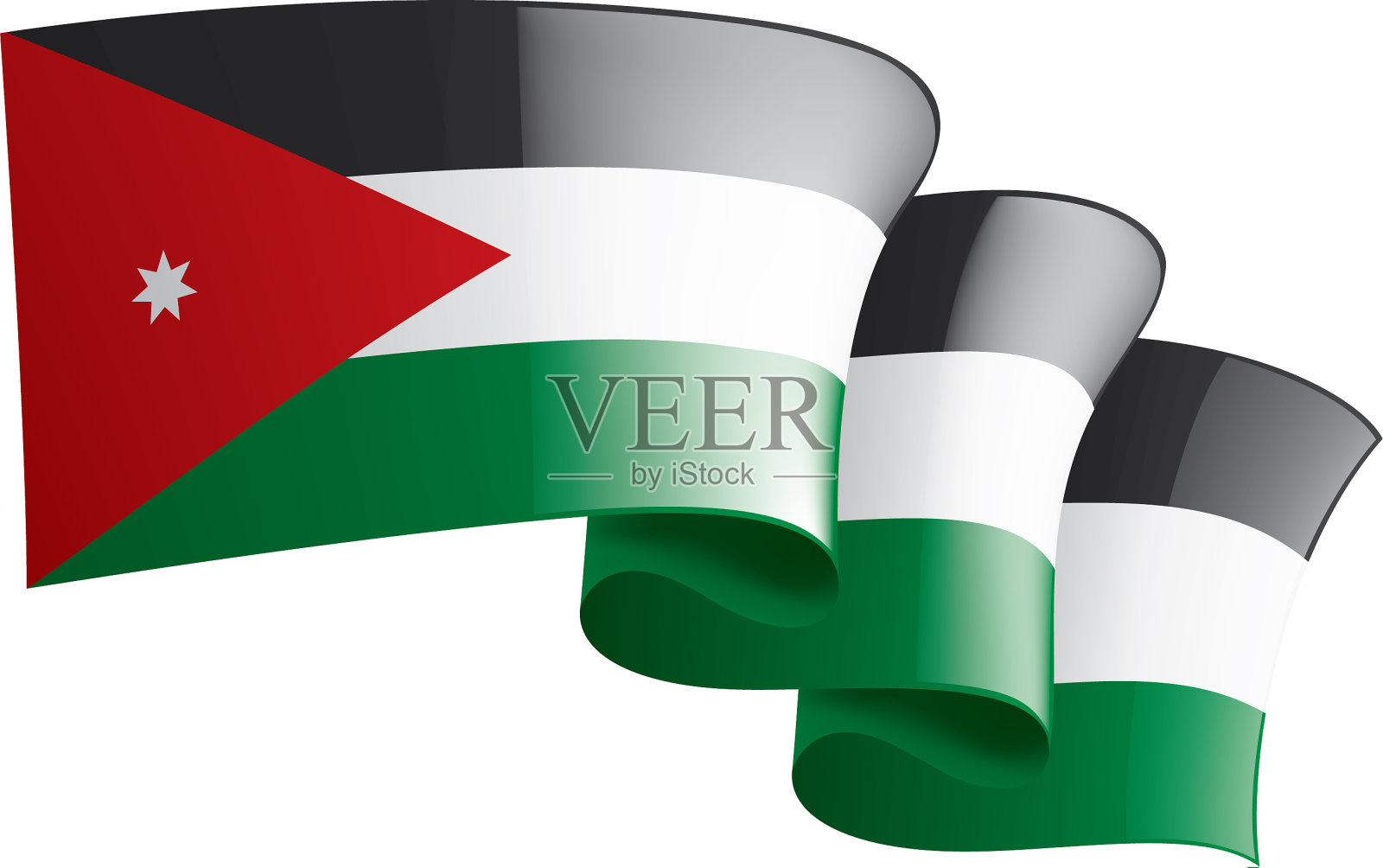 约旦国旗上有白色设计元素图片