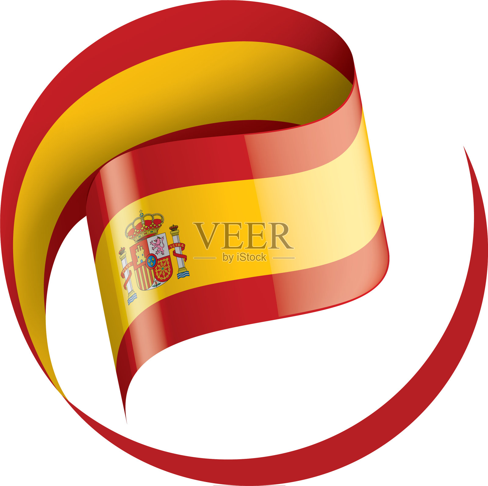 西班牙国旗上有白色设计元素图片
