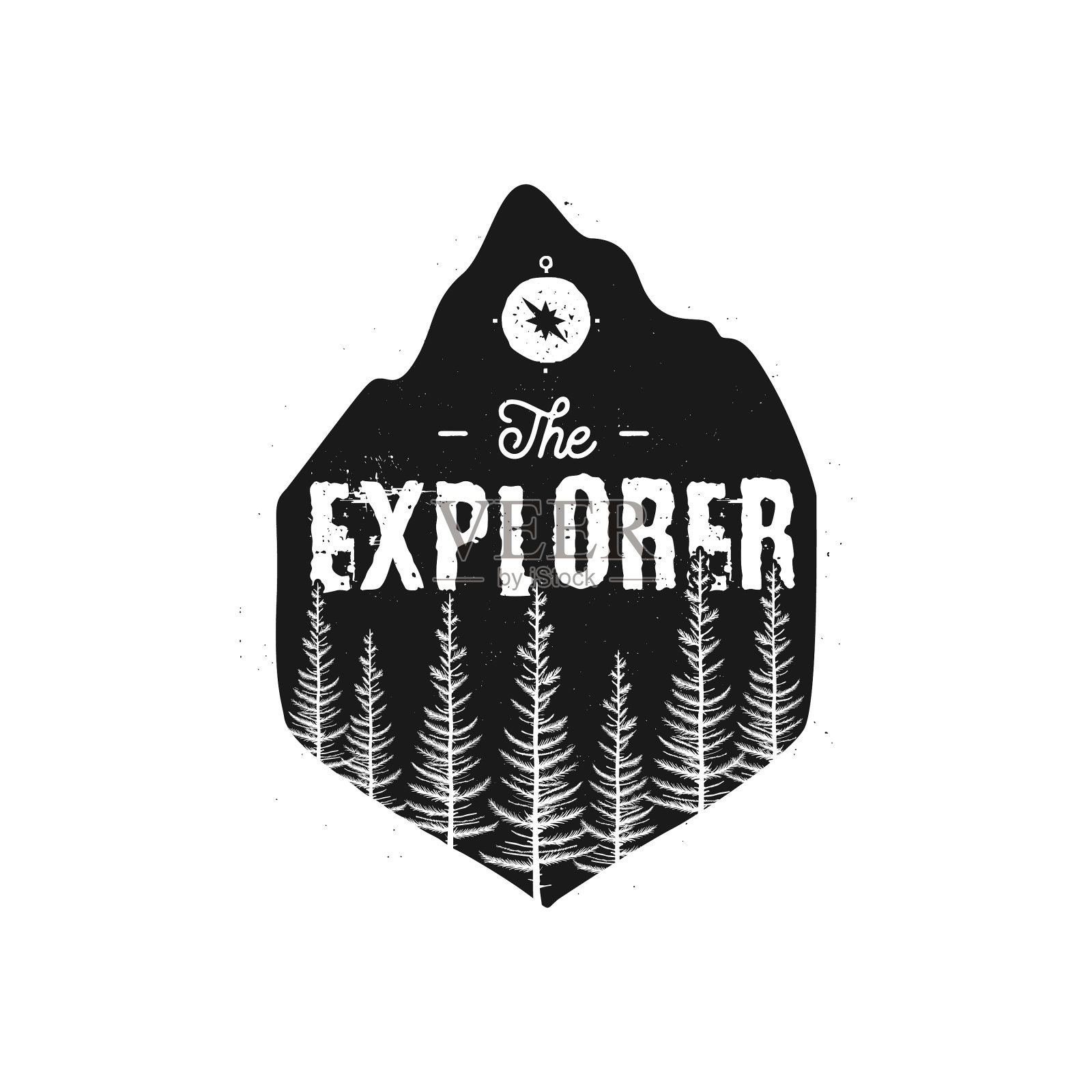 露营野生动物徽章探险家标志设计元素图片