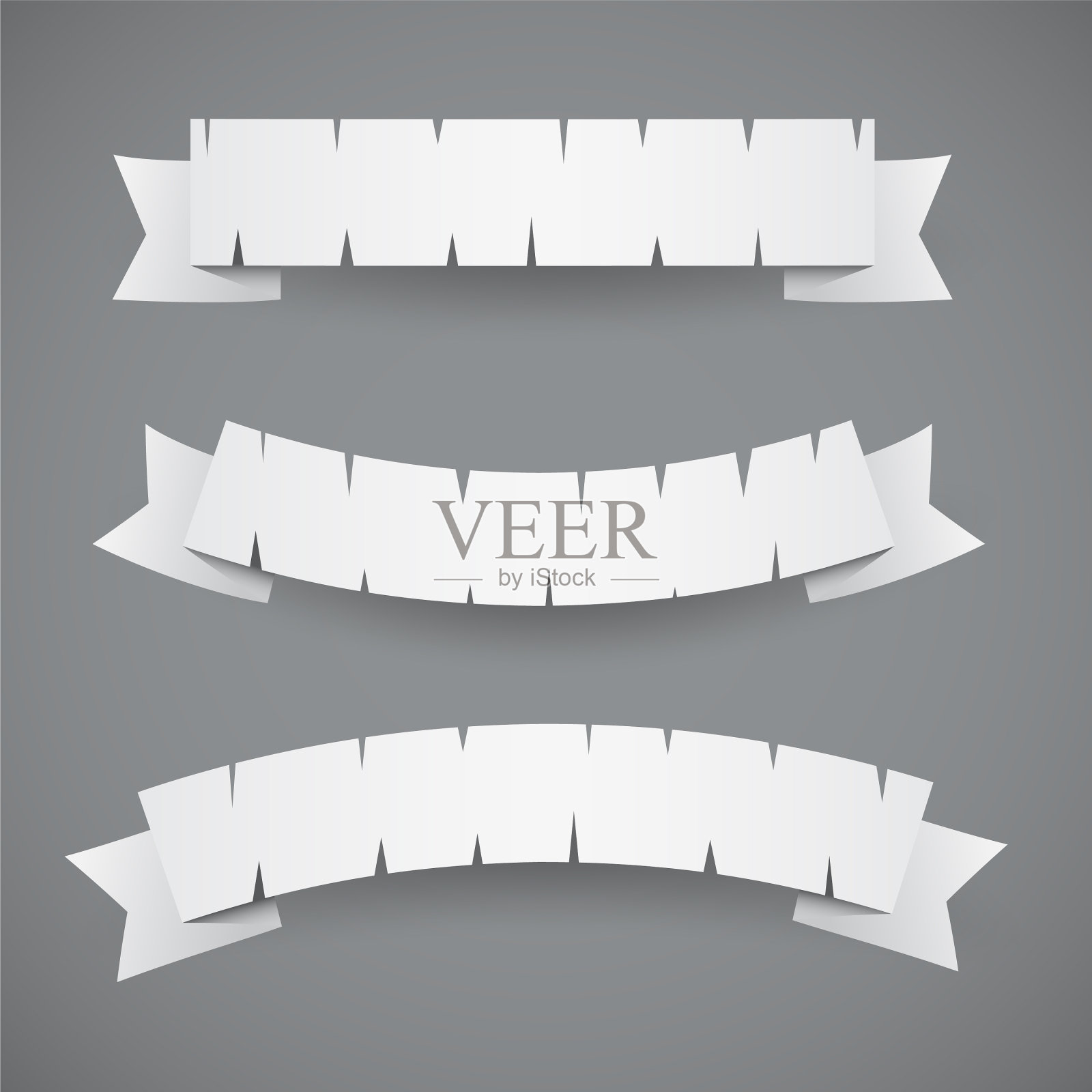 用白纸剪丝带或旗子插画图片素材