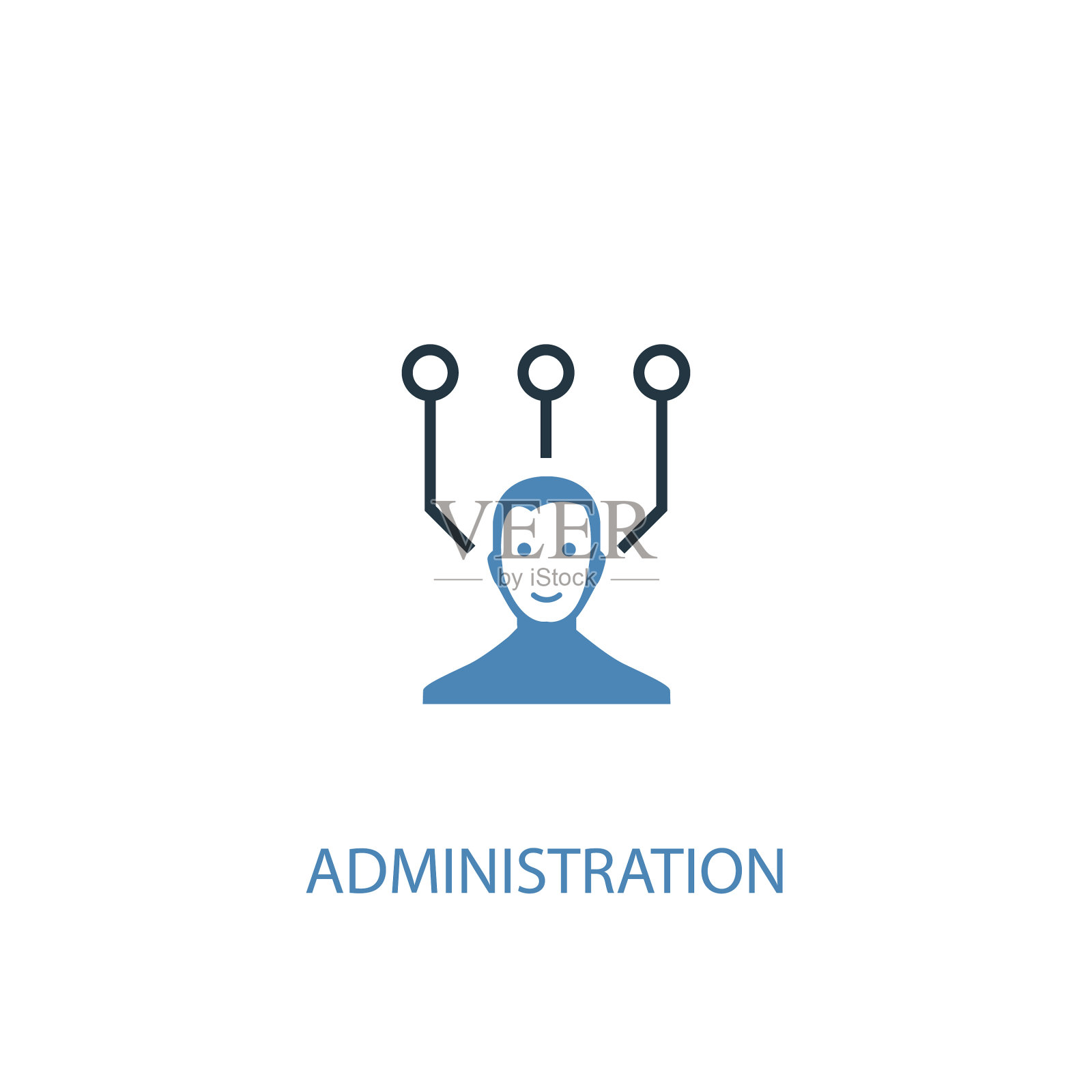 管理概念2彩色图标简单的蓝色设计元素图片