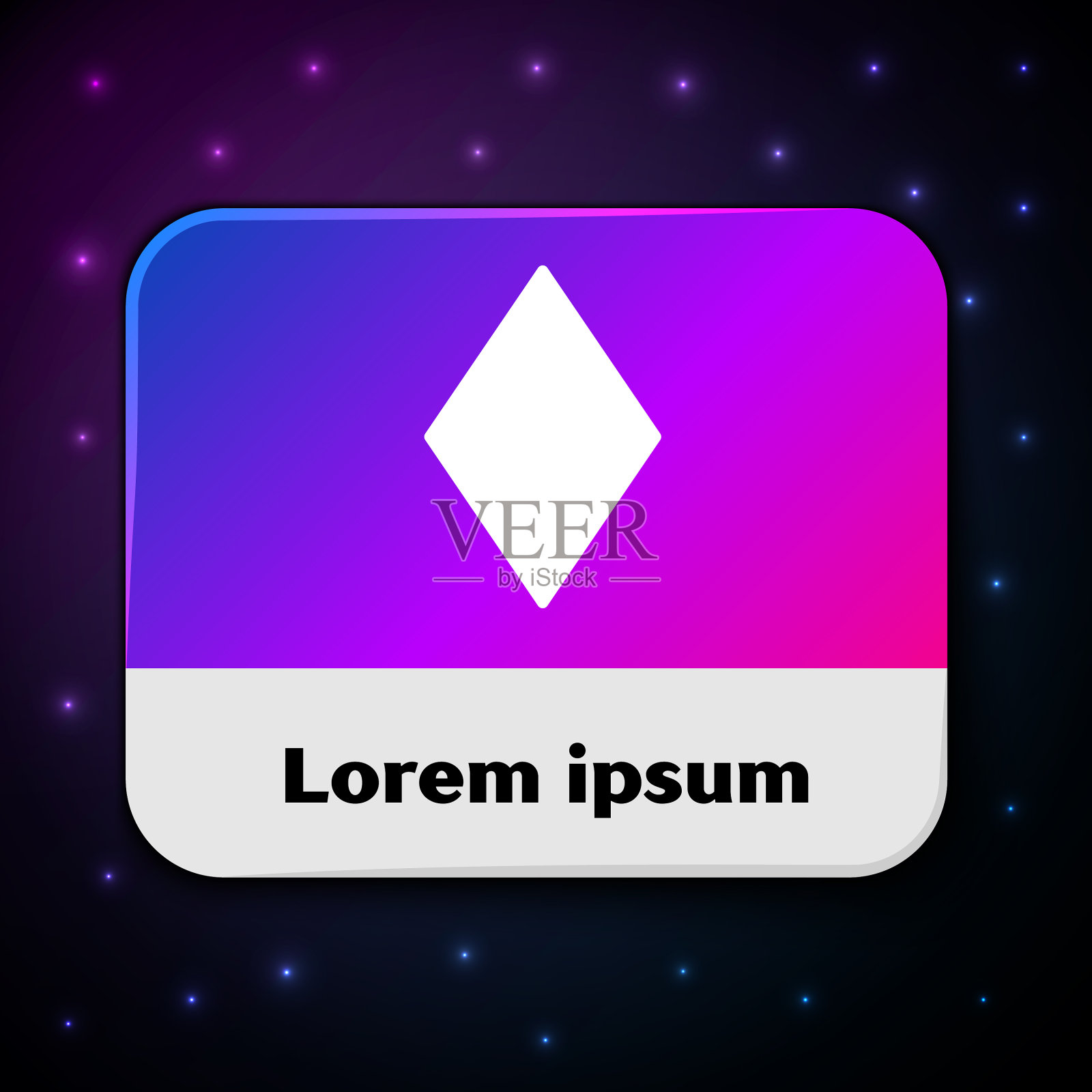 白色扑克牌与钻石符号图标插画图片素材