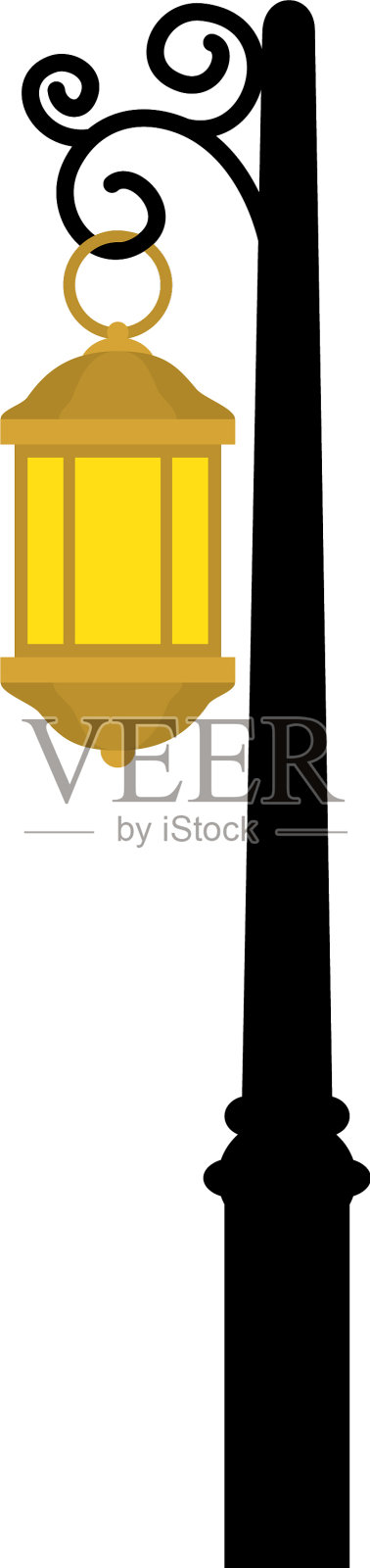 灯笼灯挂在后孤立的图标设计元素图片