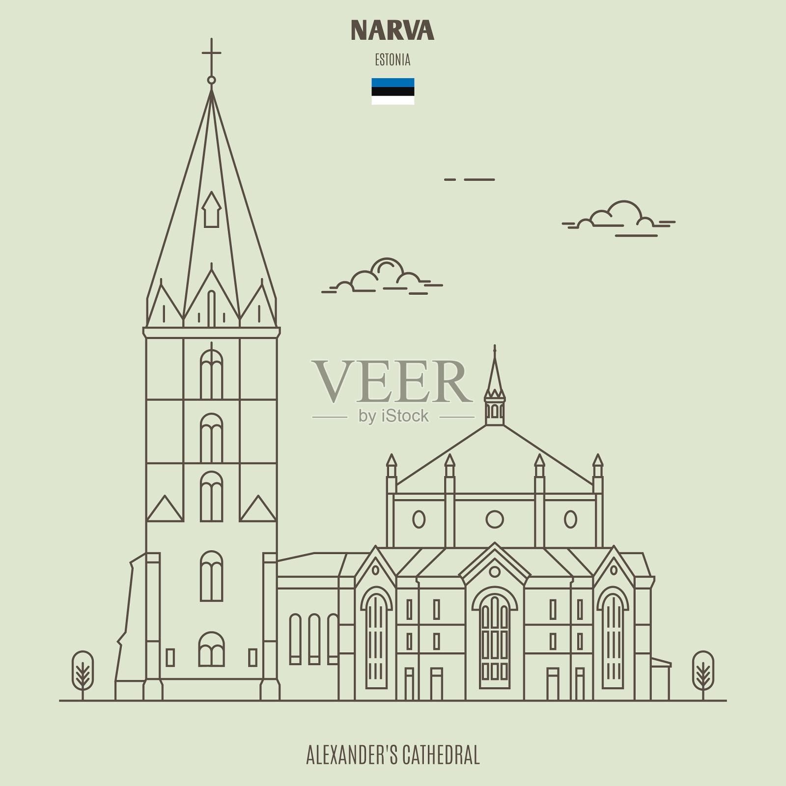 纳瓦·亚历山大大教堂插画图片素材