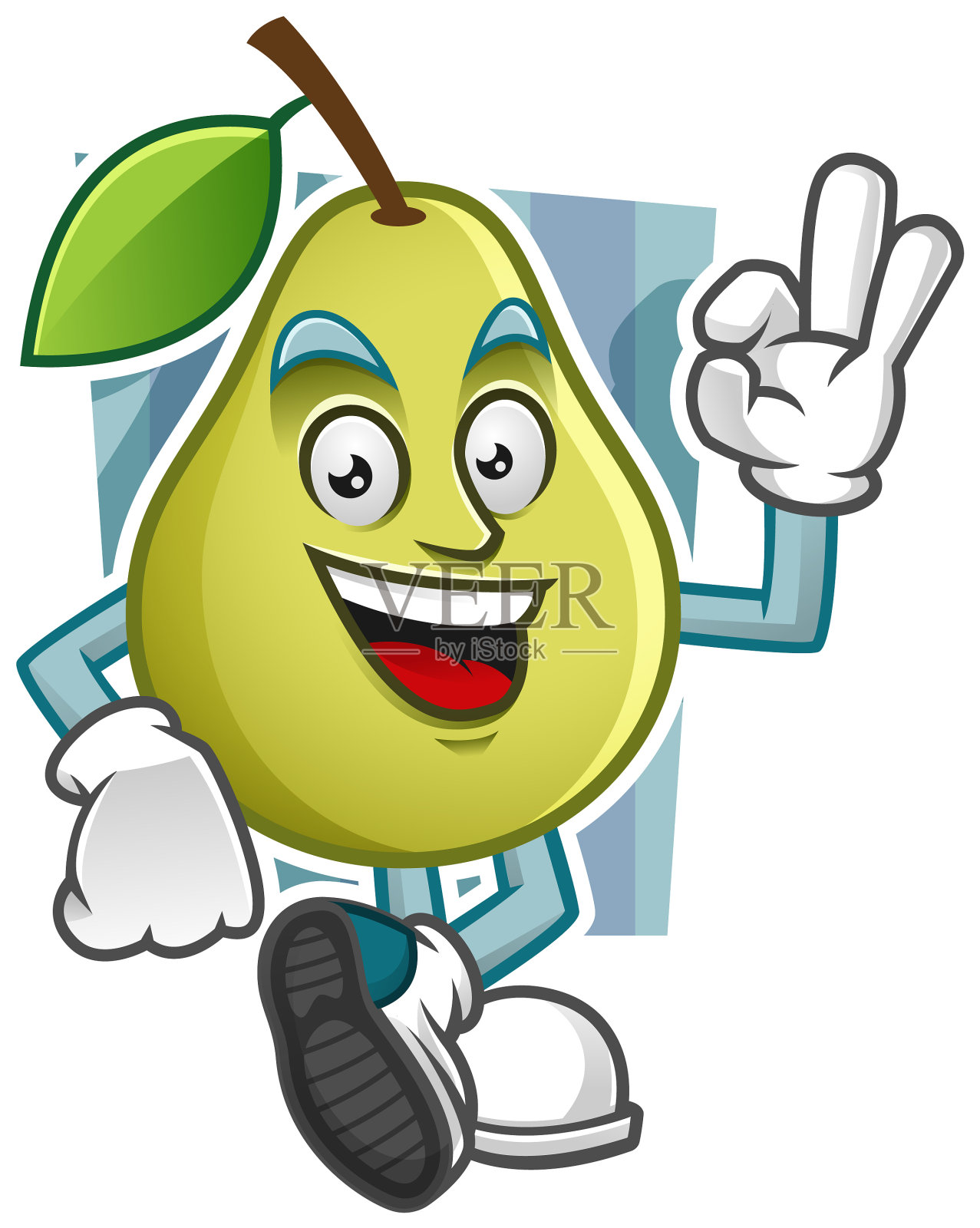 梨字符设计或梨吉祥物完美设计元素图片