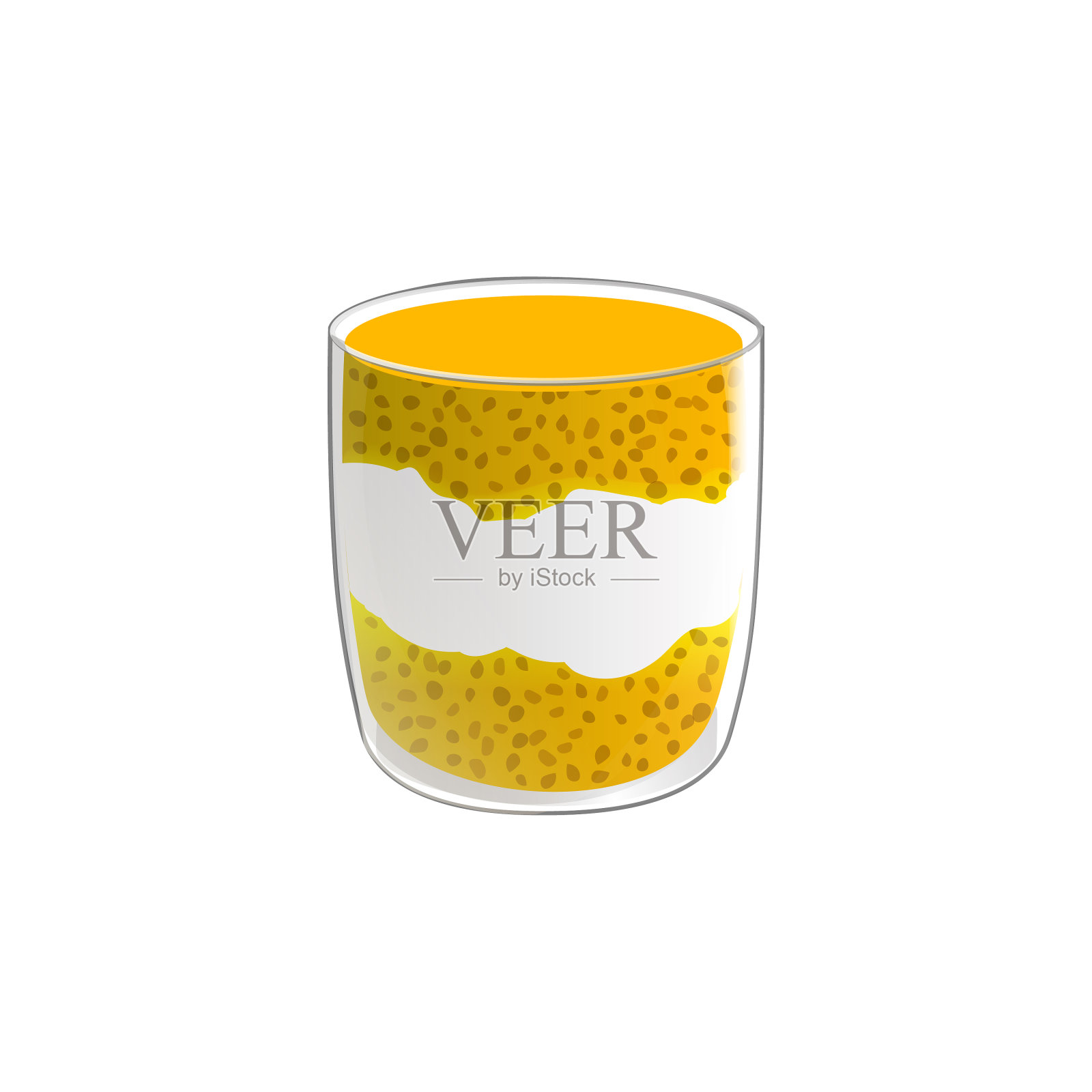 奇亚种子布丁，玻璃装的健康素食零食设计元素图片