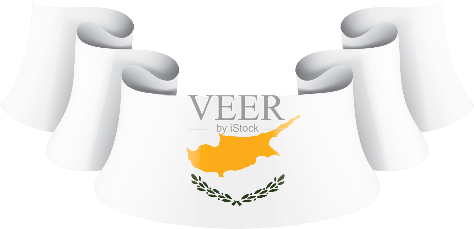 塞浦路斯国旗上有白色设计元素图片