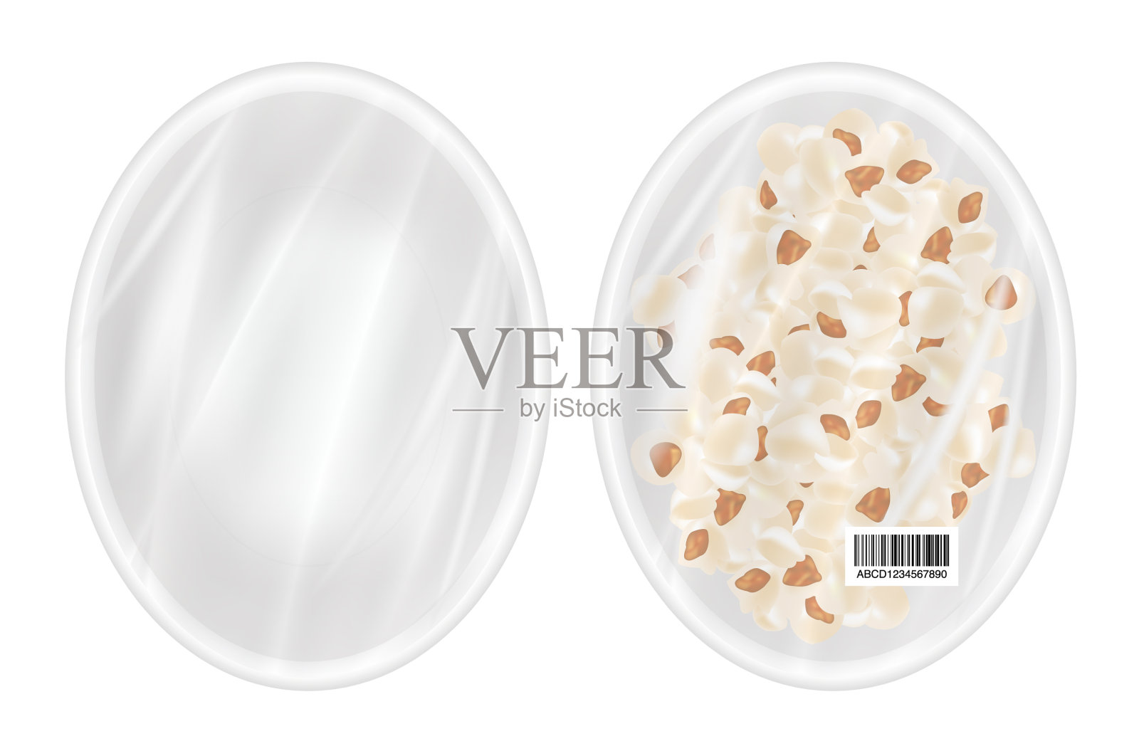 俯视图白色聚苯乙烯包装模型插画图片素材