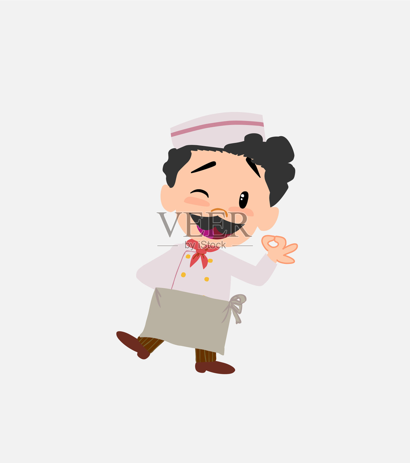 厨师的手势还不错插画图片素材