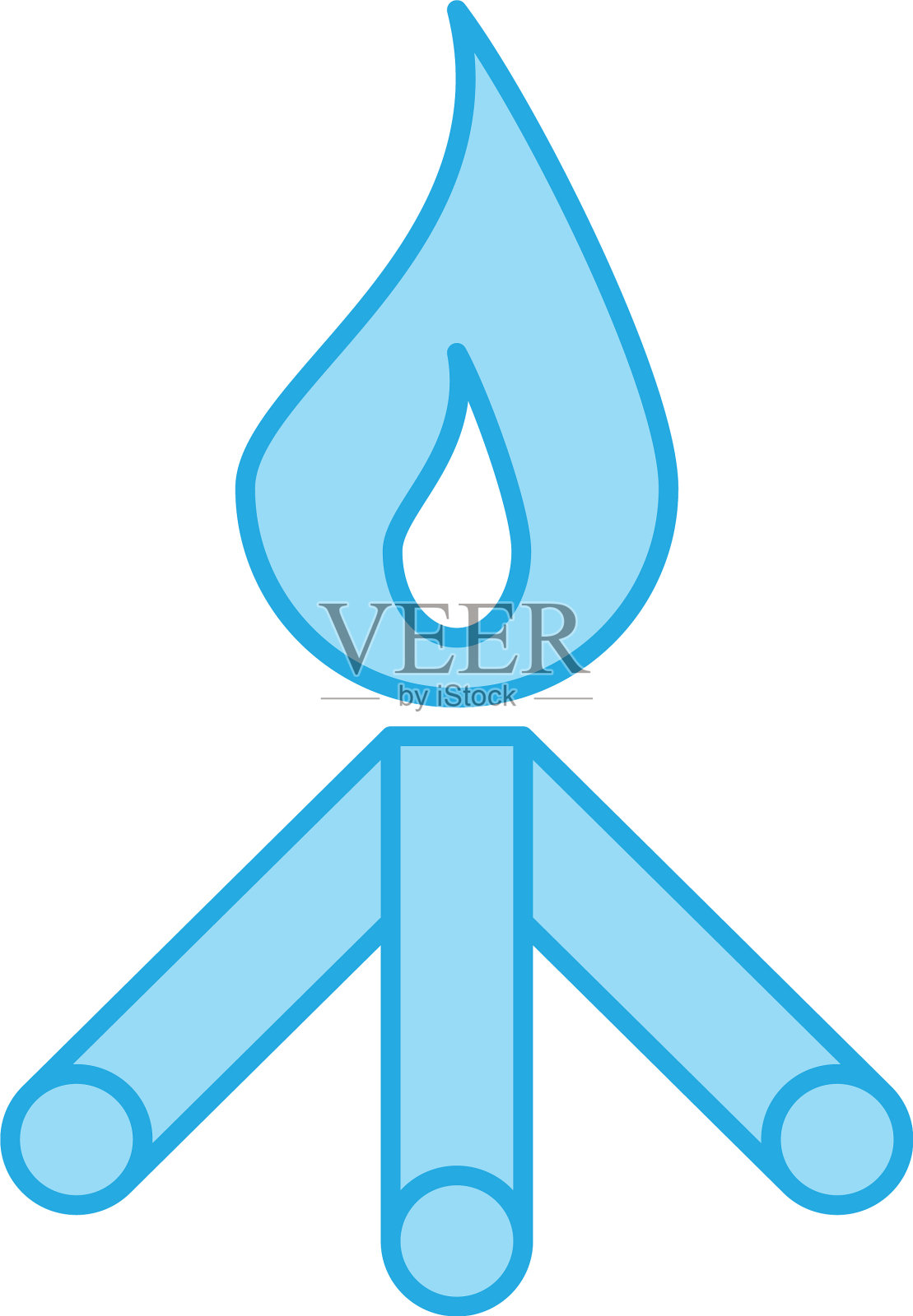 完美的蓝色色调图标或象形图上的白色图标素材