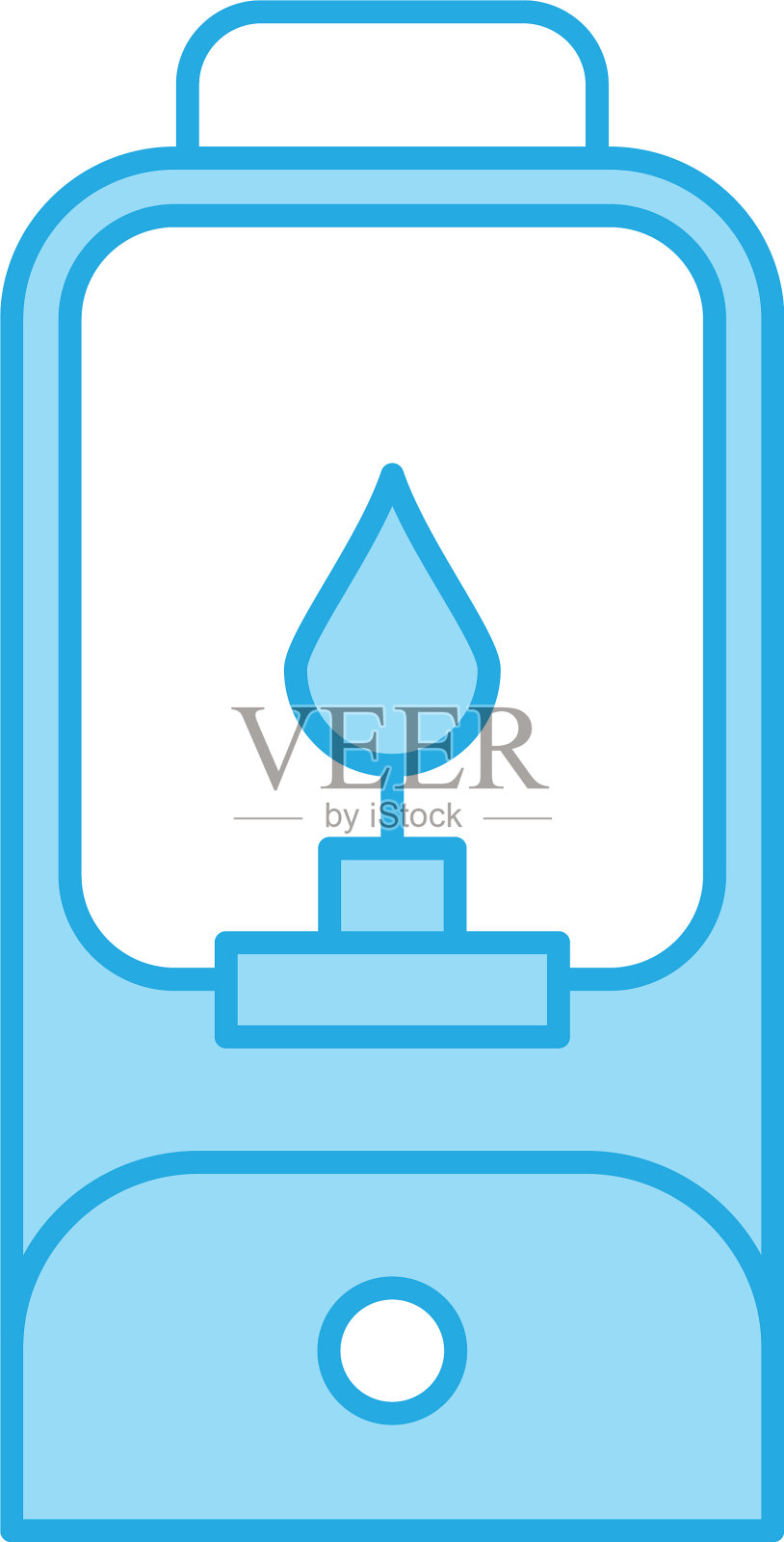 完美的蓝色色调图标或象形图上的白色图标素材