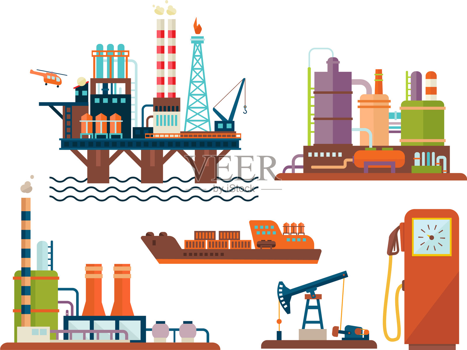 平集油气行业生产设计元素图片