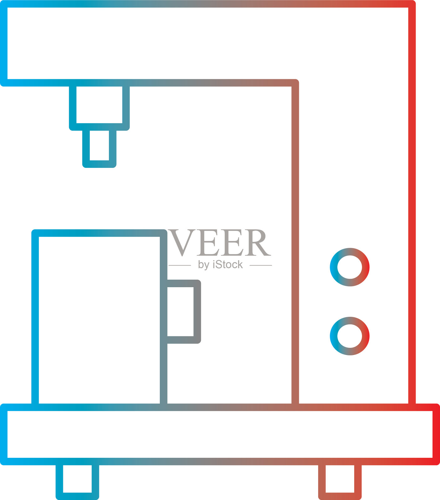 线条梯度完美的图标或pigtogram设计元素图片
