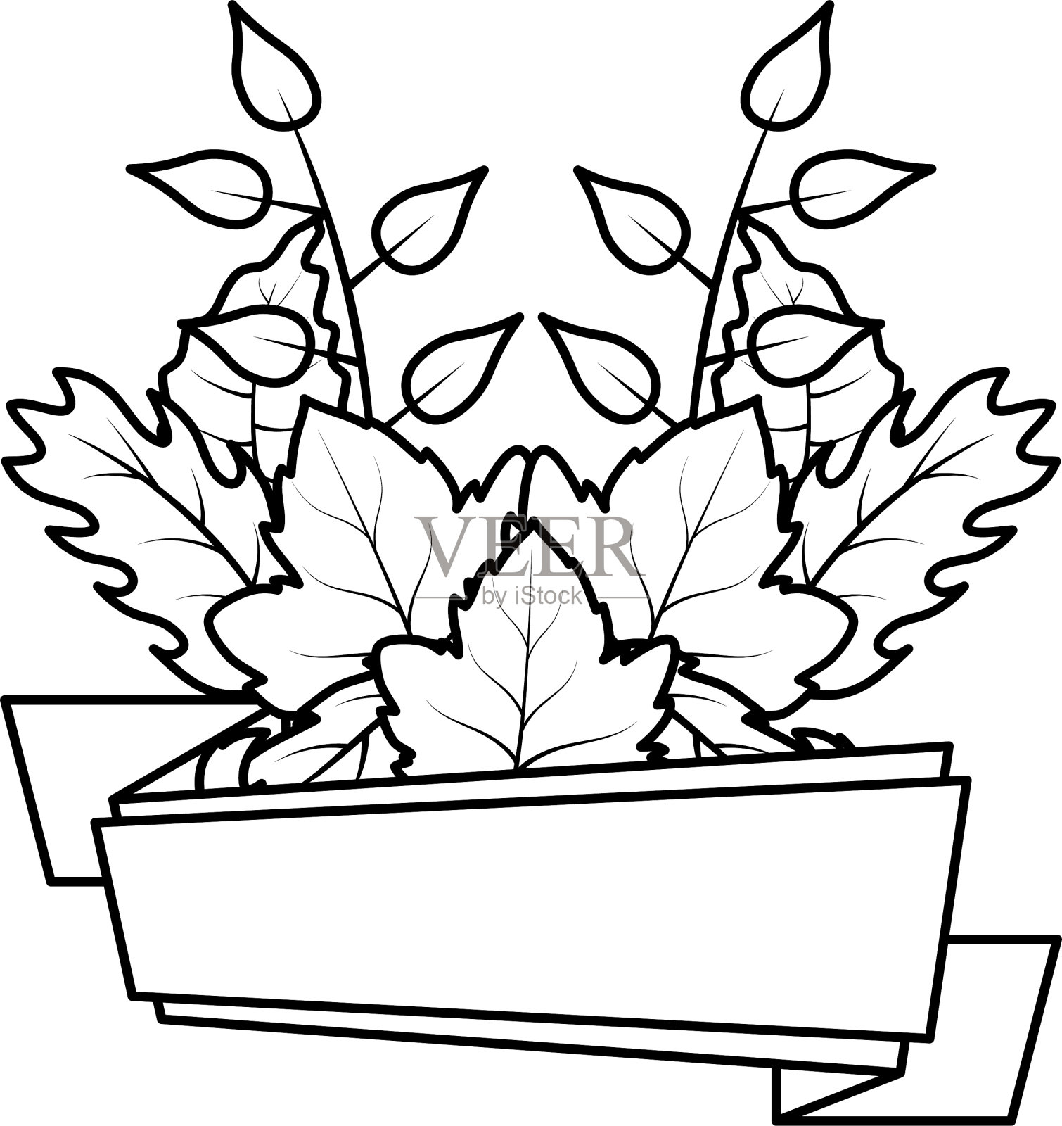 秋天的叶子带着季节的叶子设计元素图片