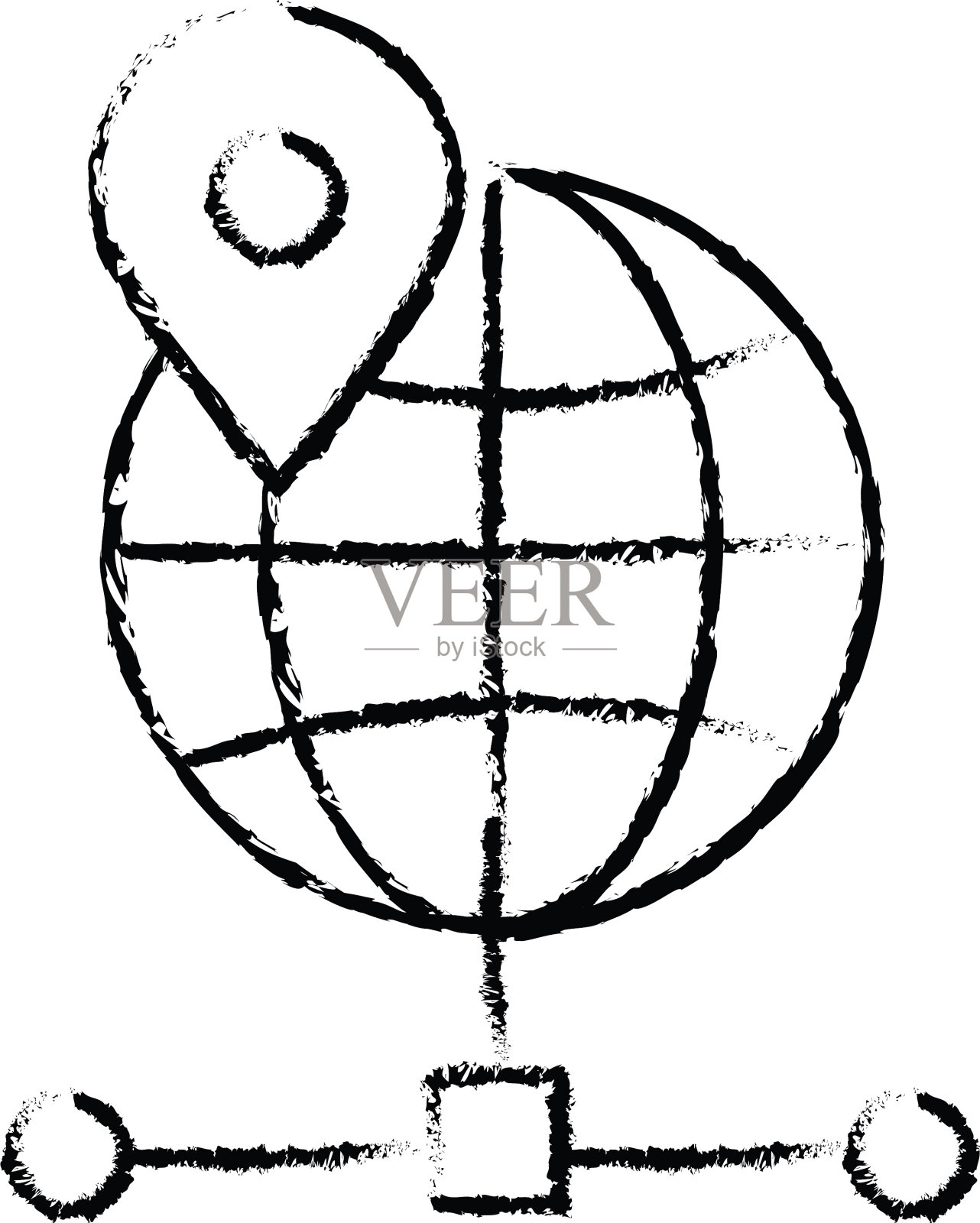 粗线完美的图标或pigtogram设计元素图片