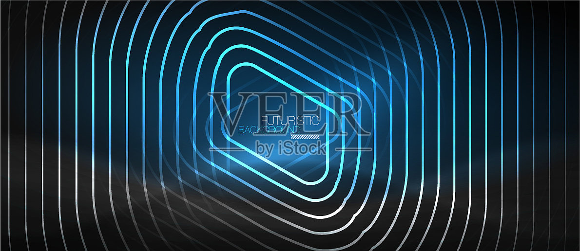 黑色抽象背景与霓虹灯颜色插画图片素材