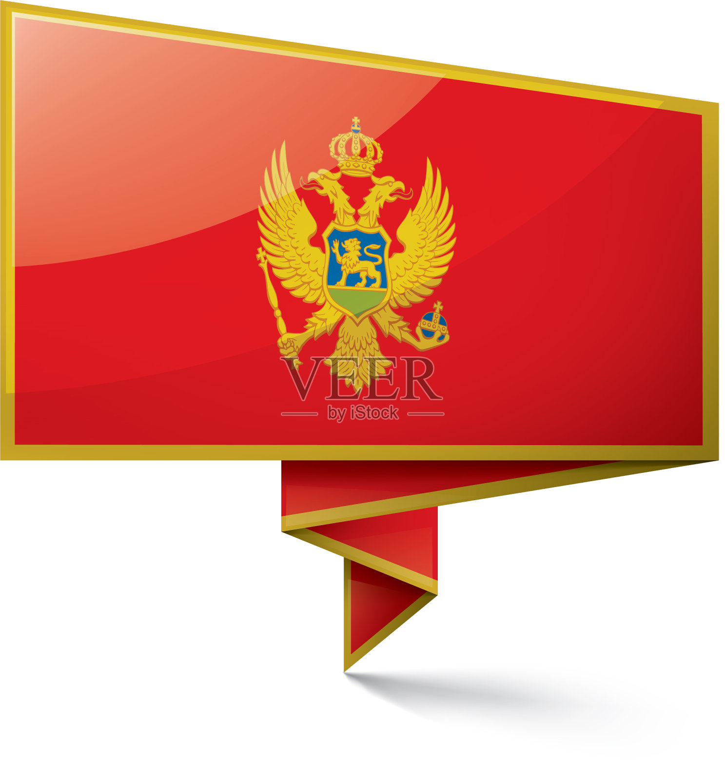 黑山国旗上有白色设计元素图片