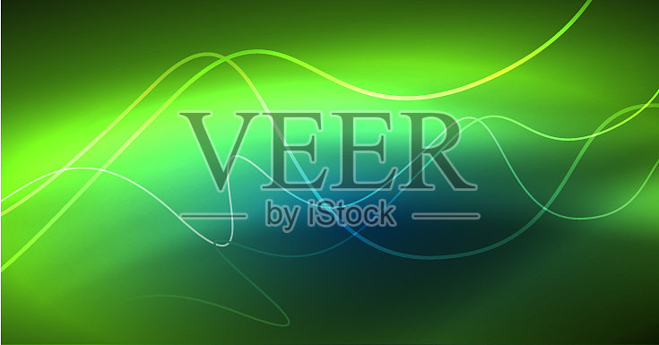 发光的抽象波在暗闪光运动插画图片素材