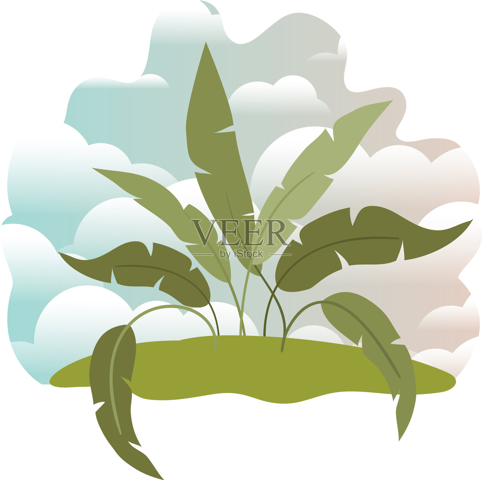 植物在景观孤立图标插画图片素材