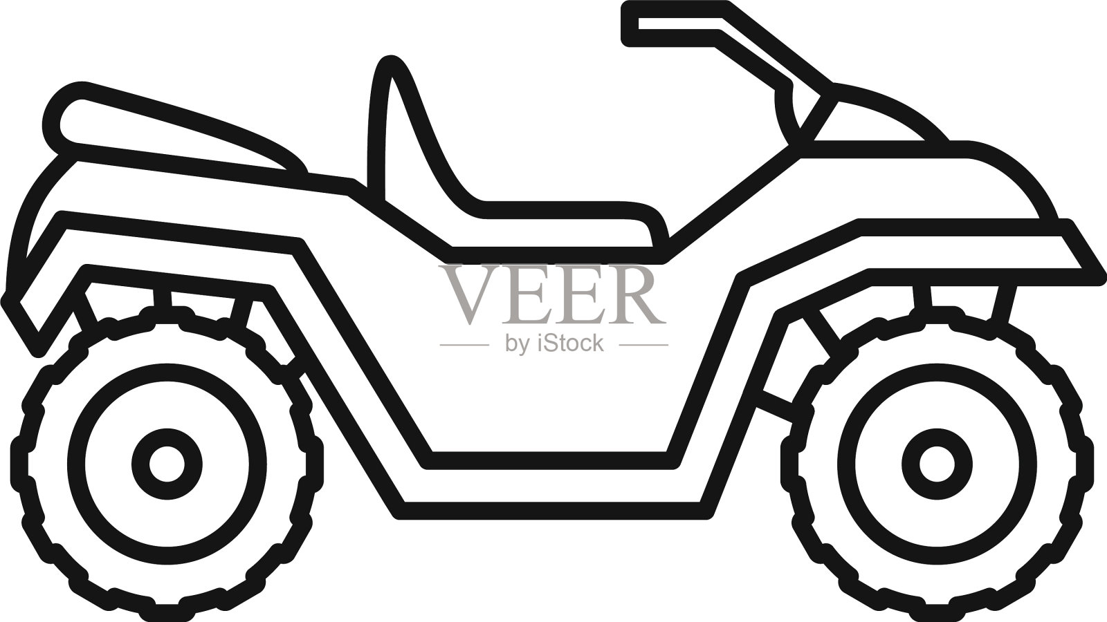 摩托车越野赛四轮摩托车图标轮廓风格设计元素图片