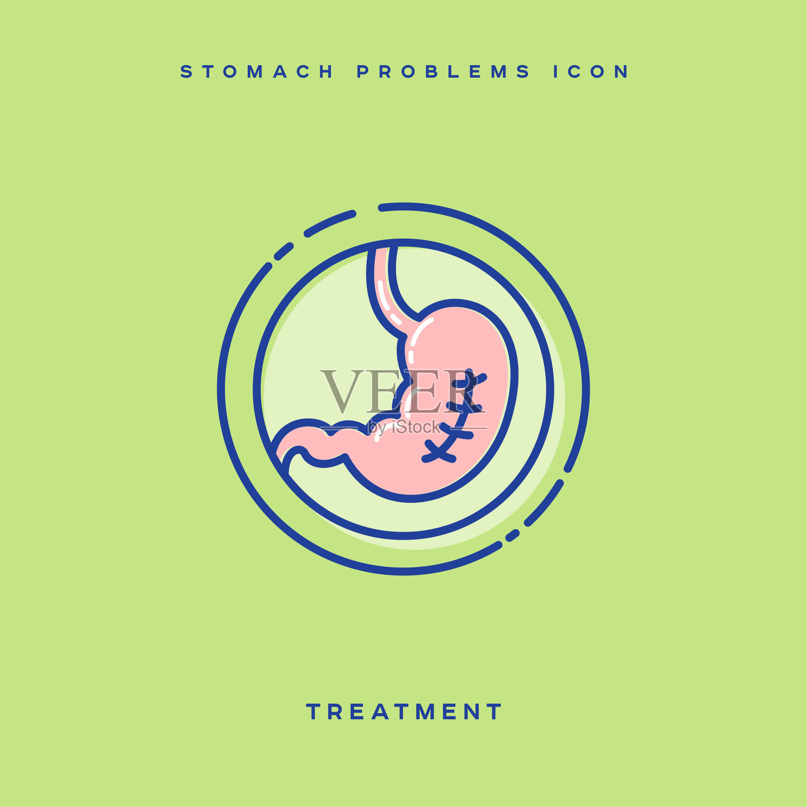 胃病图标成功治疗插画图片素材