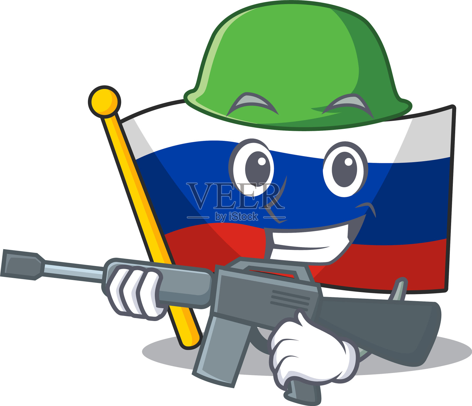 俄军吉祥物旗帜塑造的性格设计元素图片