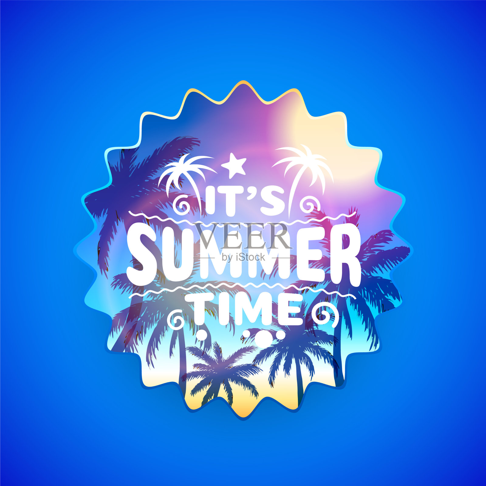 暑期假日封面横幅设计元素插画图片素材