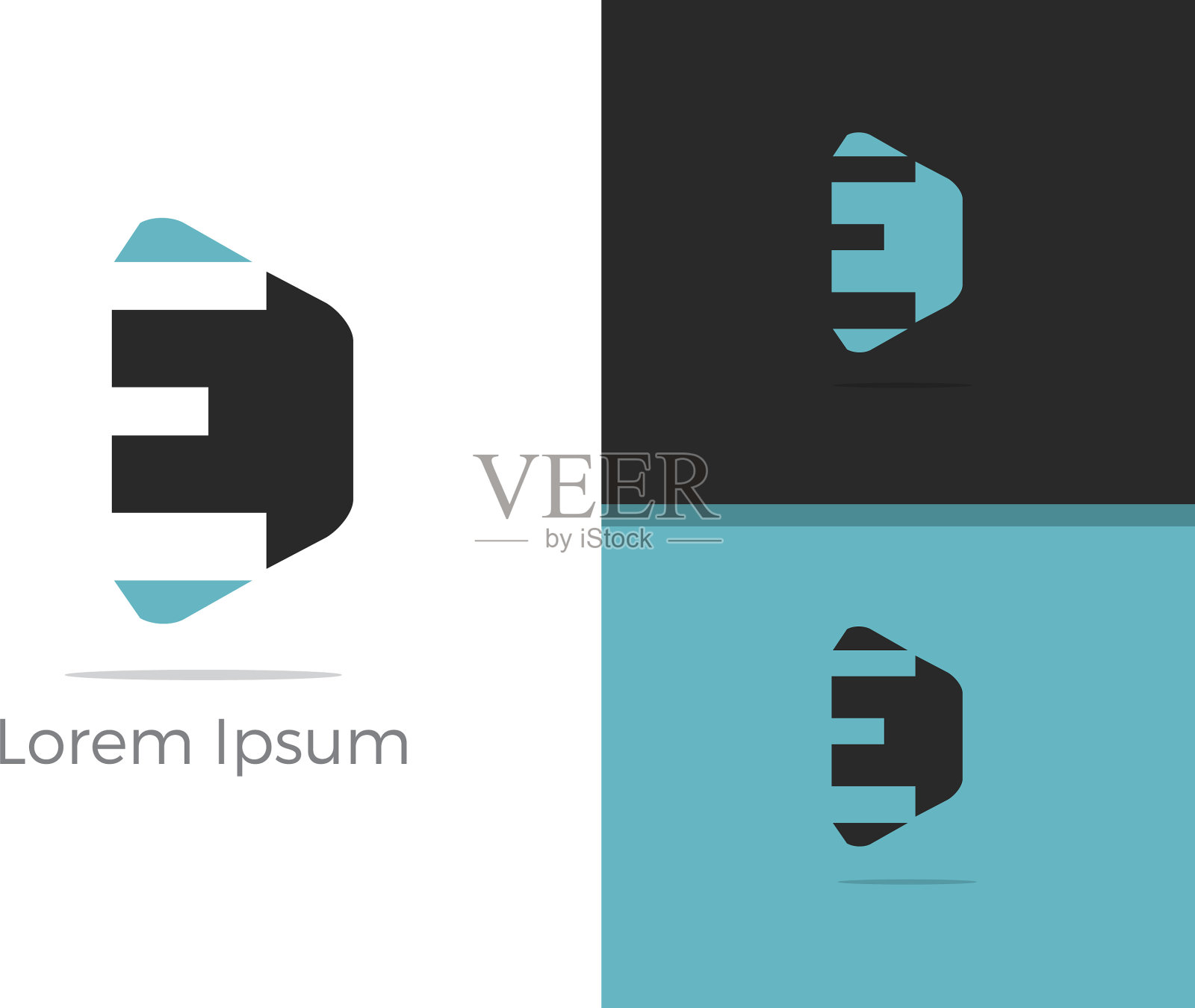 E字母标识设计插画图片素材