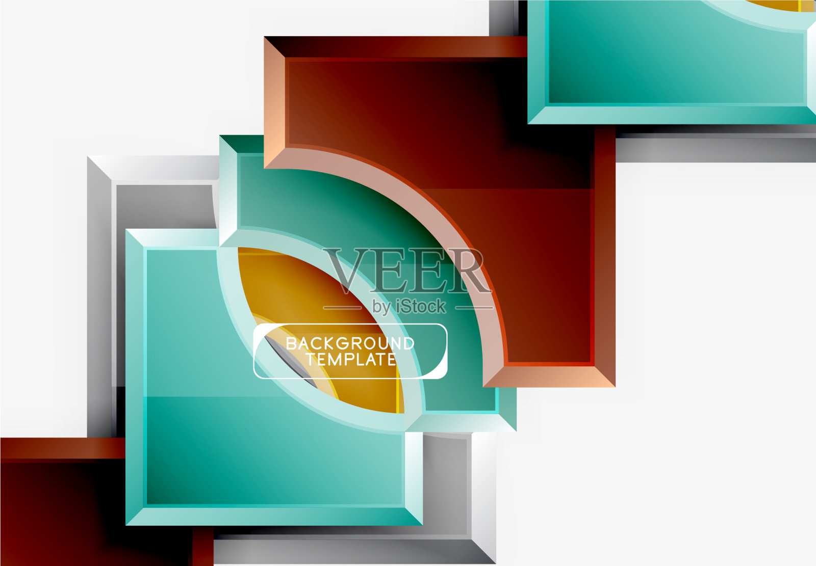 几何三维形状背景插画图片素材