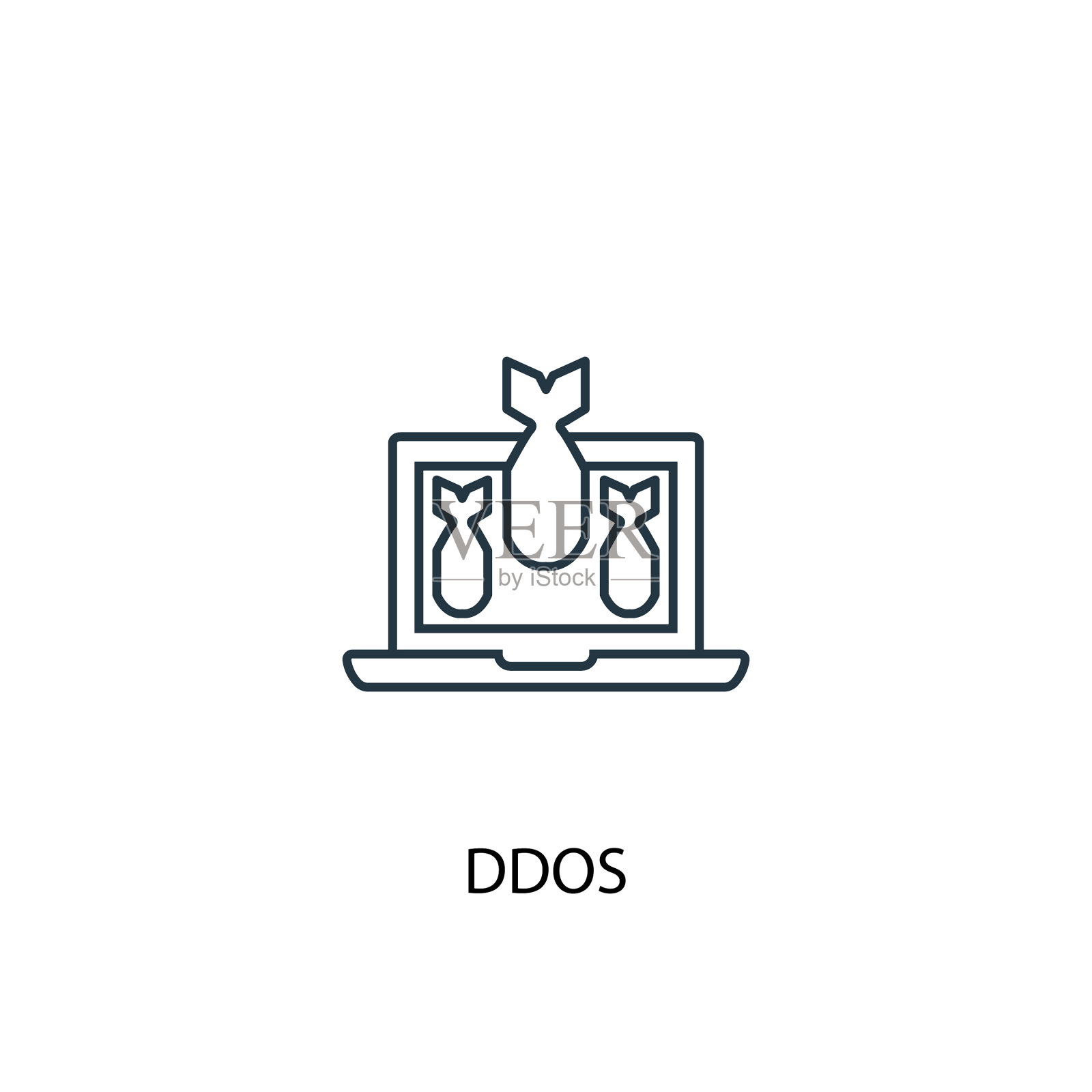 Ddos概念线图标简单元素图标素材