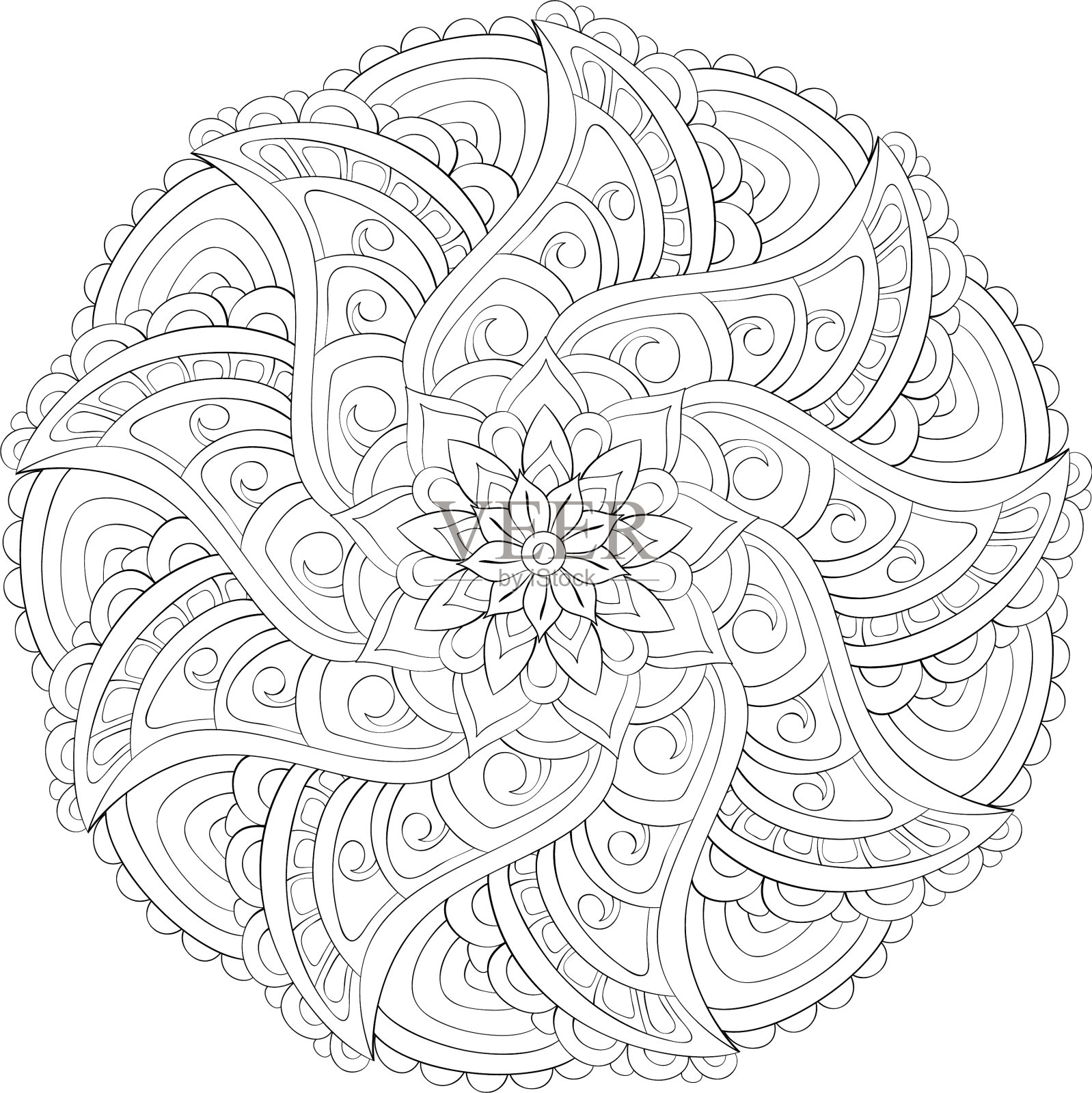 成人涂色书册一幅禅宗曼陀罗图像设计元素图片