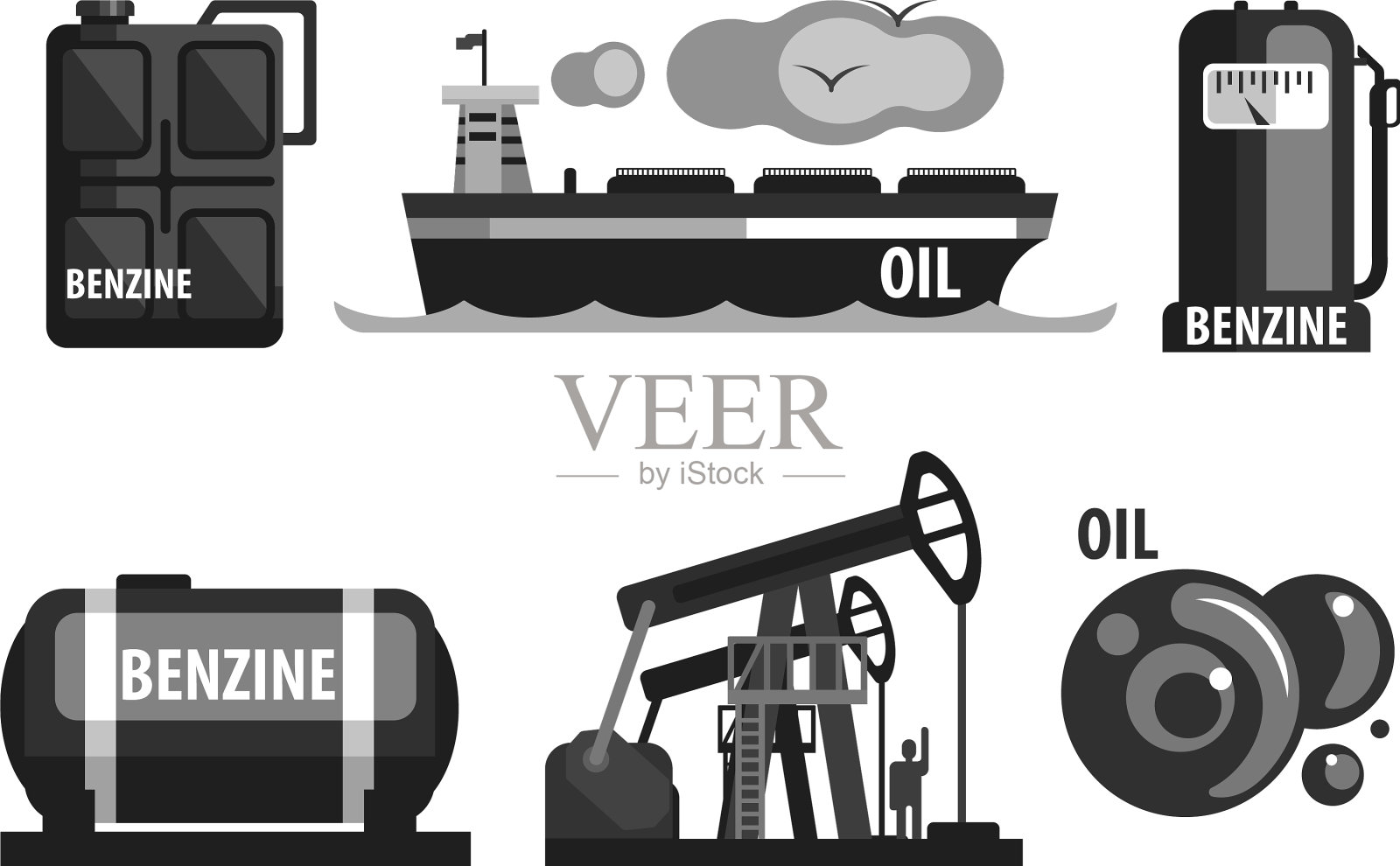 石油工业生产集汽油加工插画图片素材