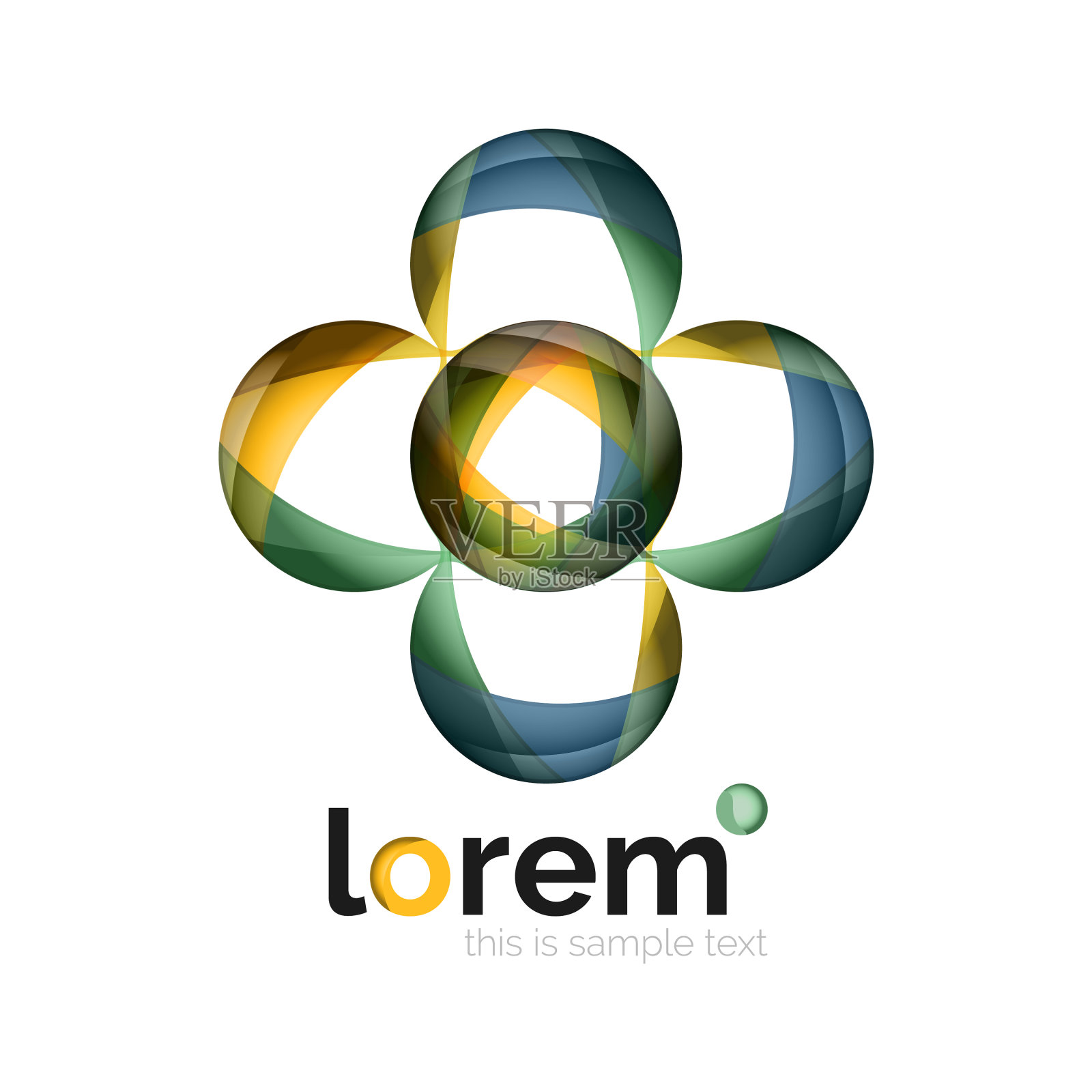 抽象的几何设计使logo流畅设计元素图片