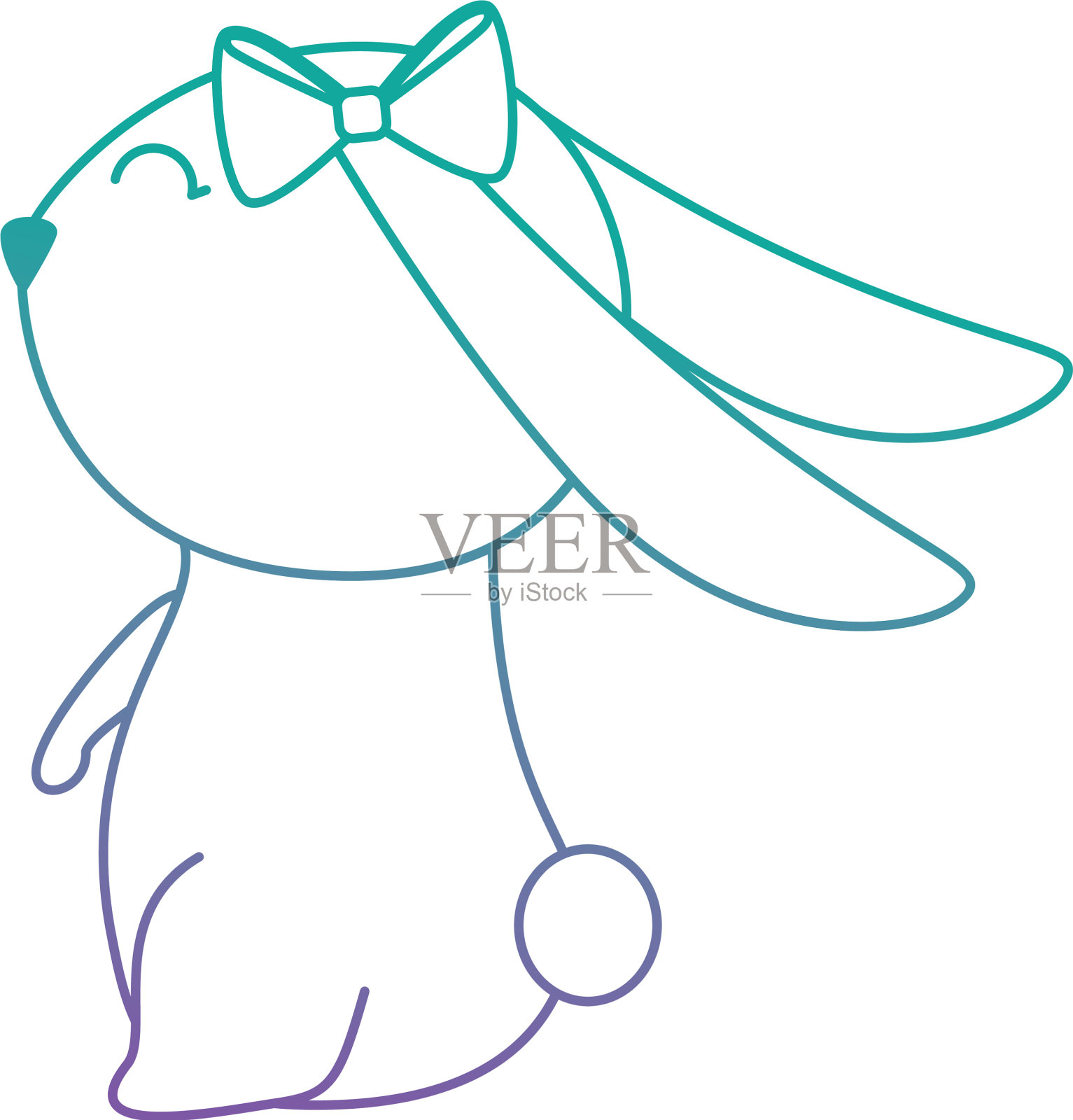 可爱的兔子复活节庆祝活动设计元素图片