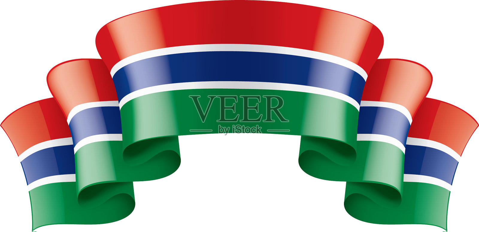 冈比亚国旗上有白色设计元素图片