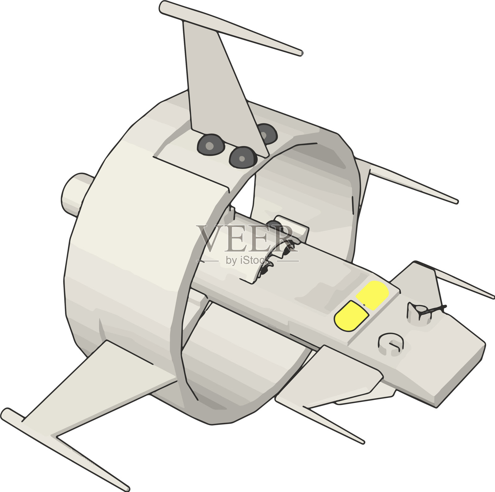 幻想战斗巡洋舰在白色背景设计元素图片