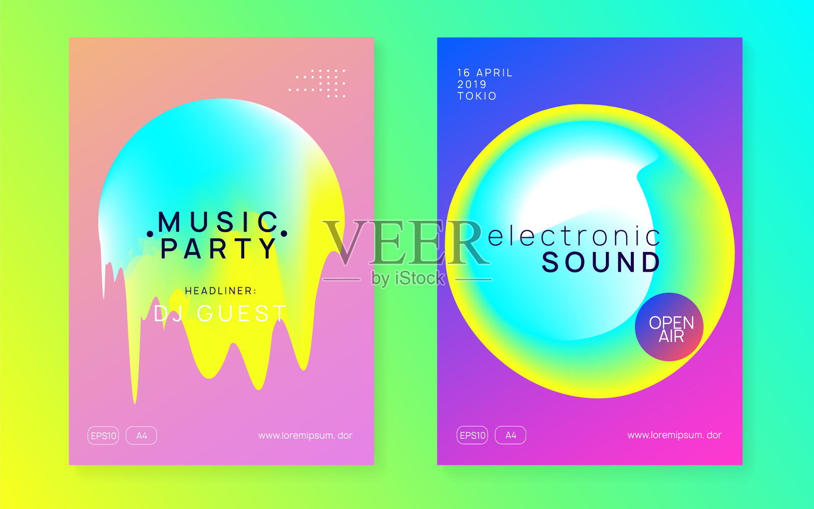 夏季音乐节海报和音乐传单设计模板素材