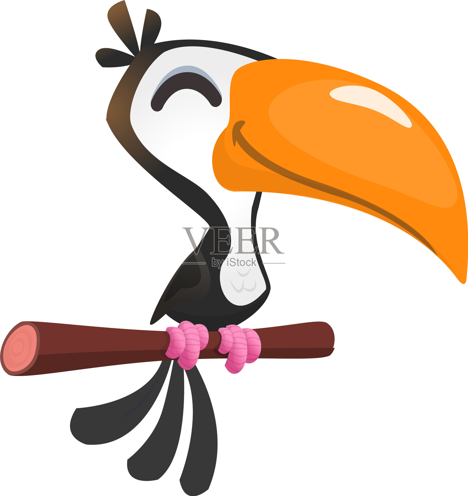 滑稽巨嘴鸟卡通巨嘴鸟坐设计元素图片