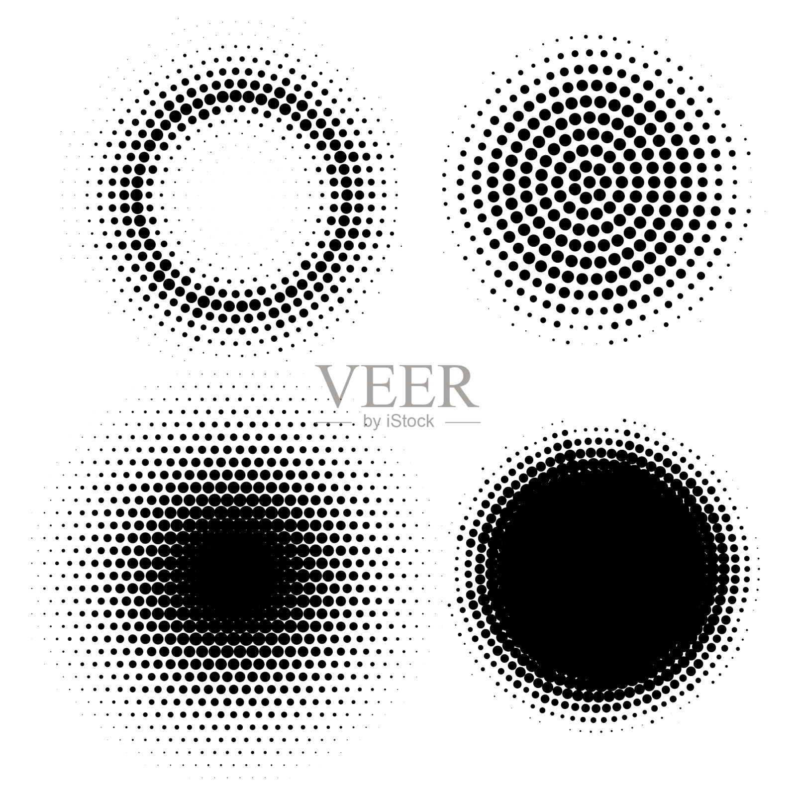 半色调效果圈设置抽象插画图片素材