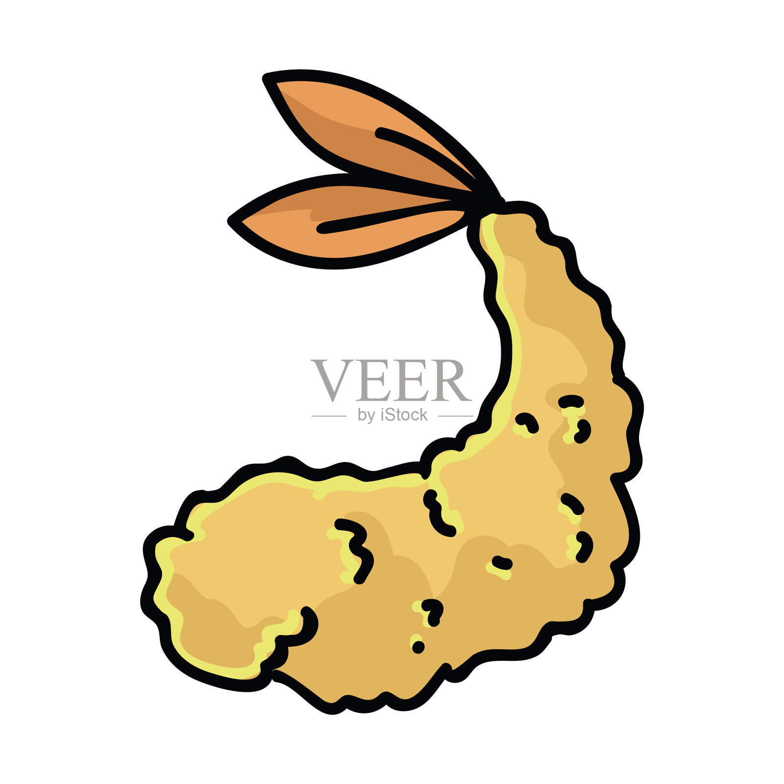 可爱的日本天妇罗手绘设计元素图片