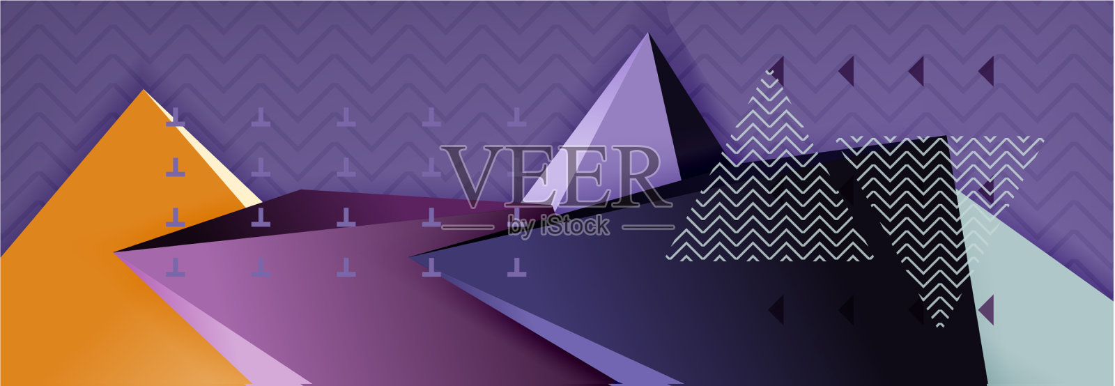 三维三角形形状抽象背景插画图片素材