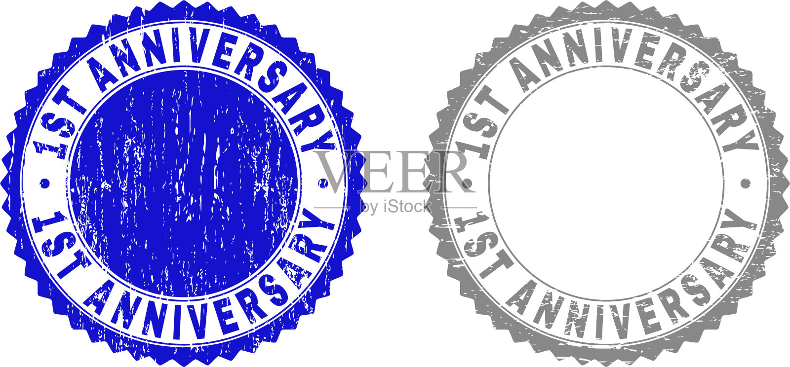 纹理的一周年抓邮票与插画图片素材