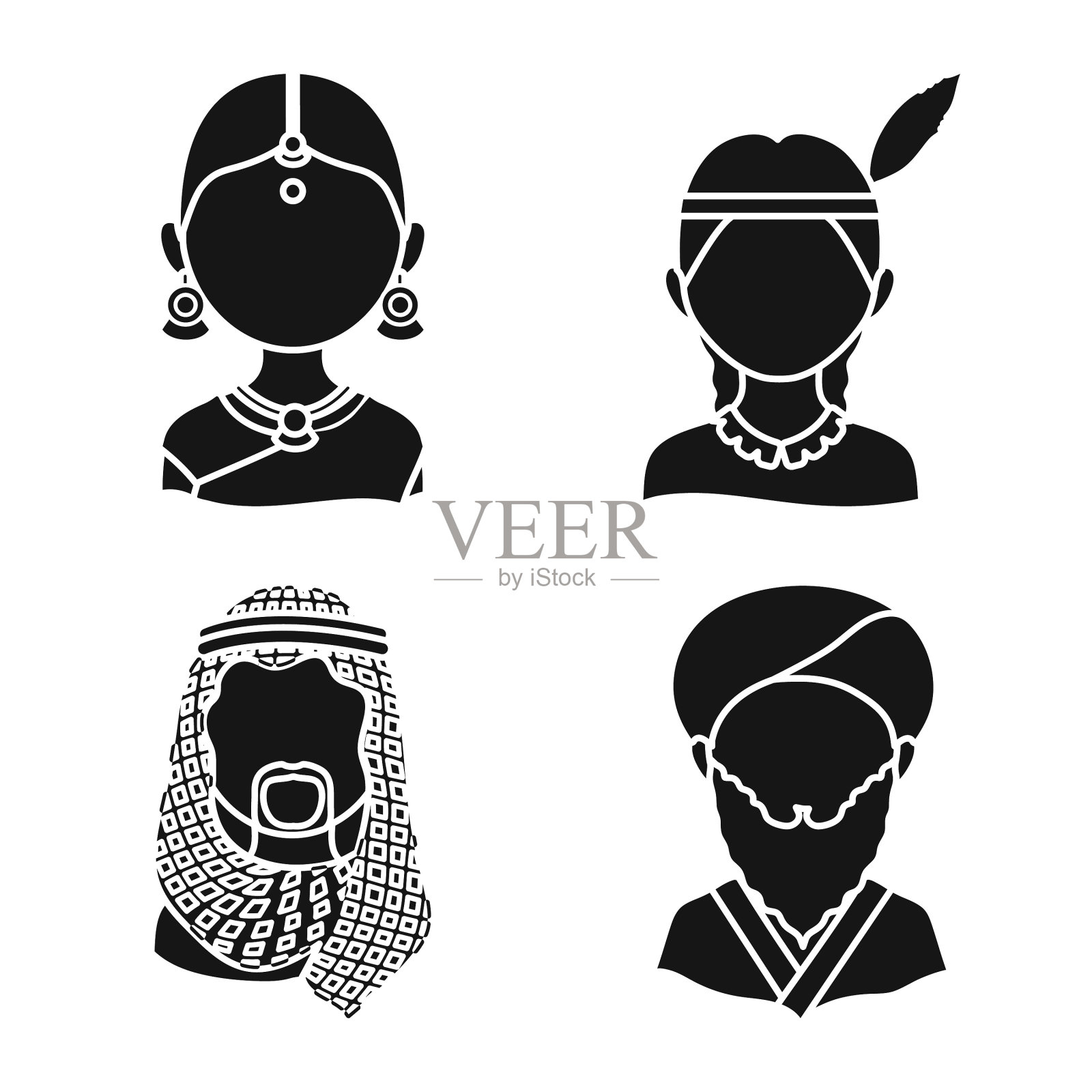 设计人与文化标志套图标素材